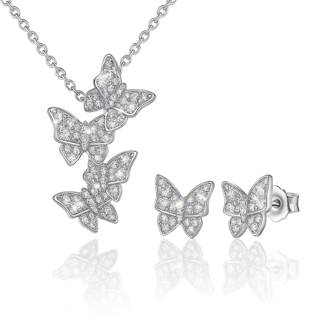 Butterfly Diamond Clavicle Jewelry Set