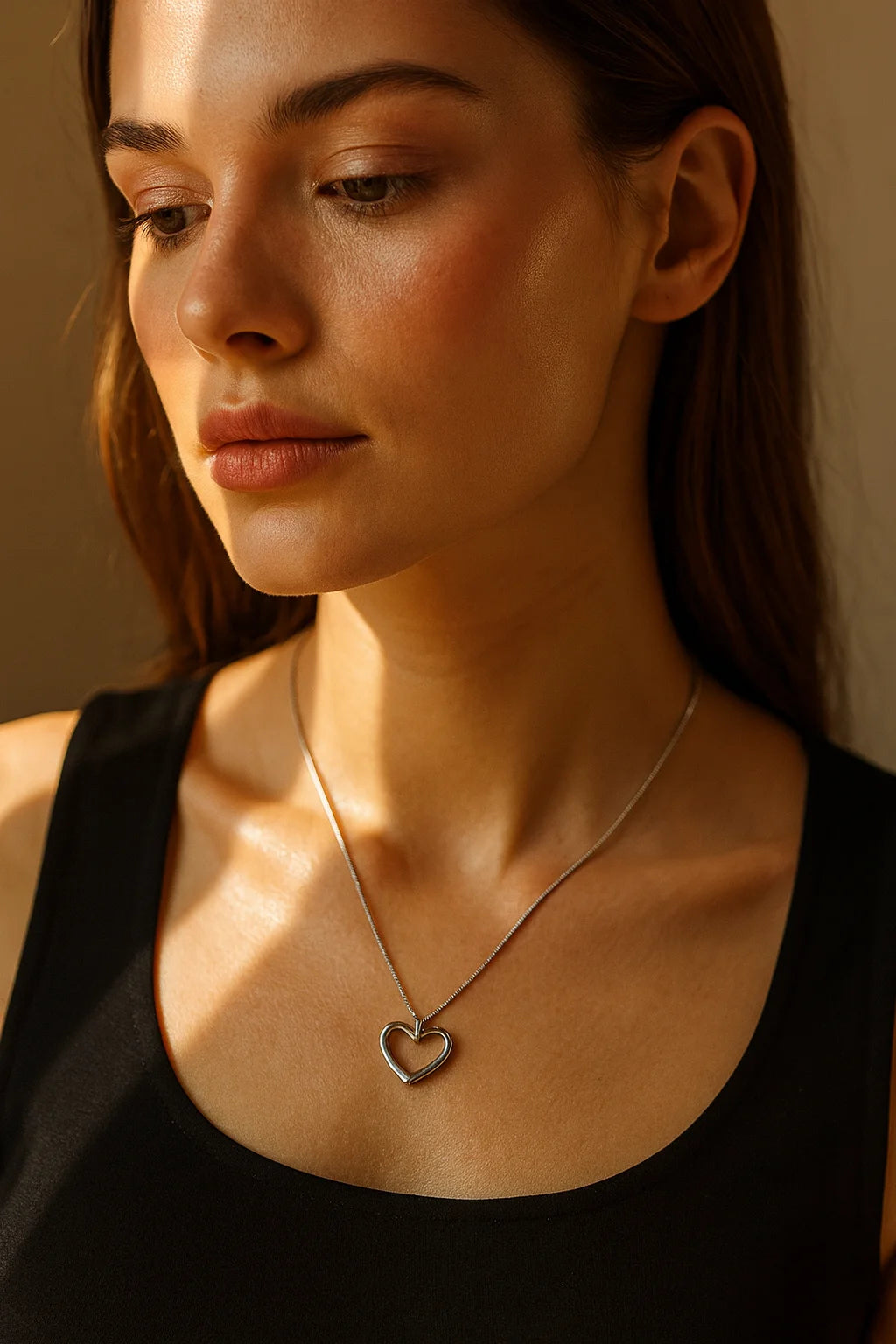 Hollow Heart Pendant Necklace