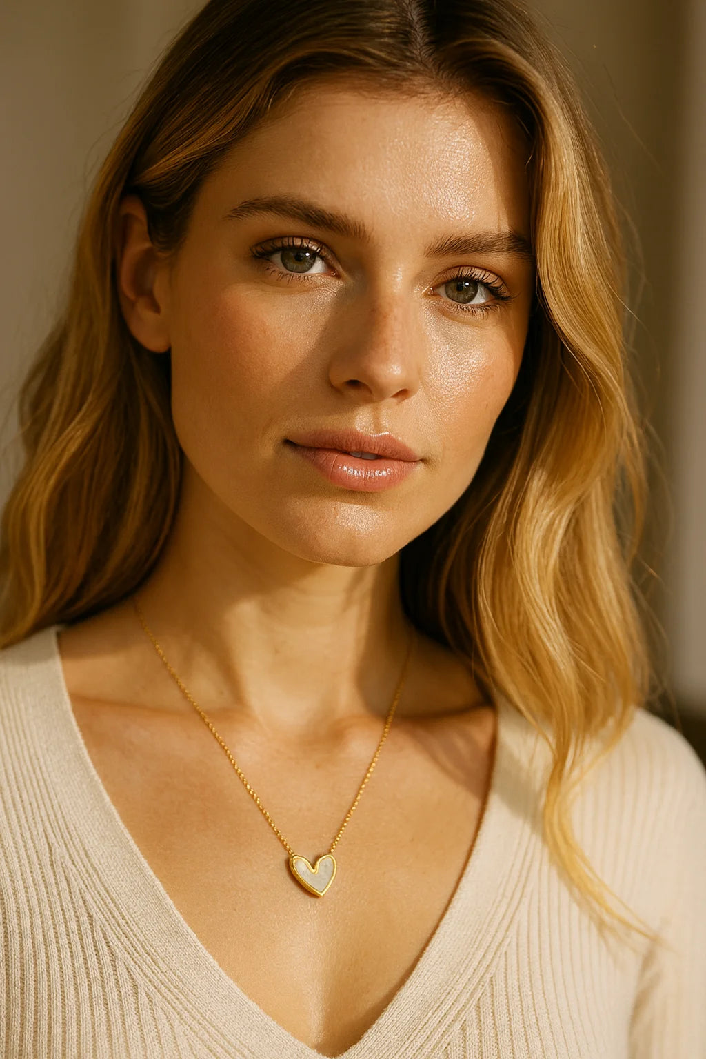 Titanium Steel Shell Heart Pendant Necklace