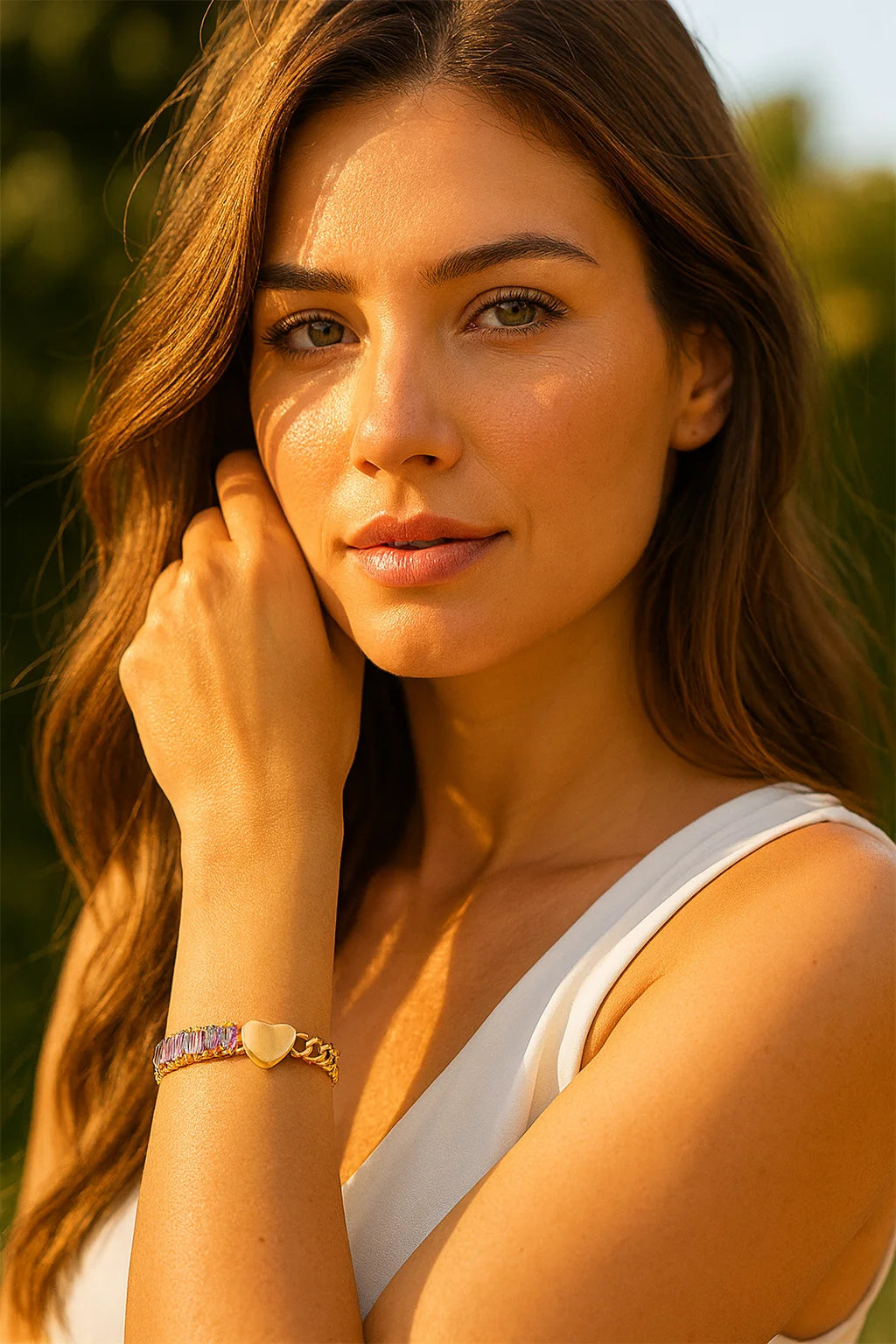 Titanium Steel Butterfly Heart Diamond Bracelet