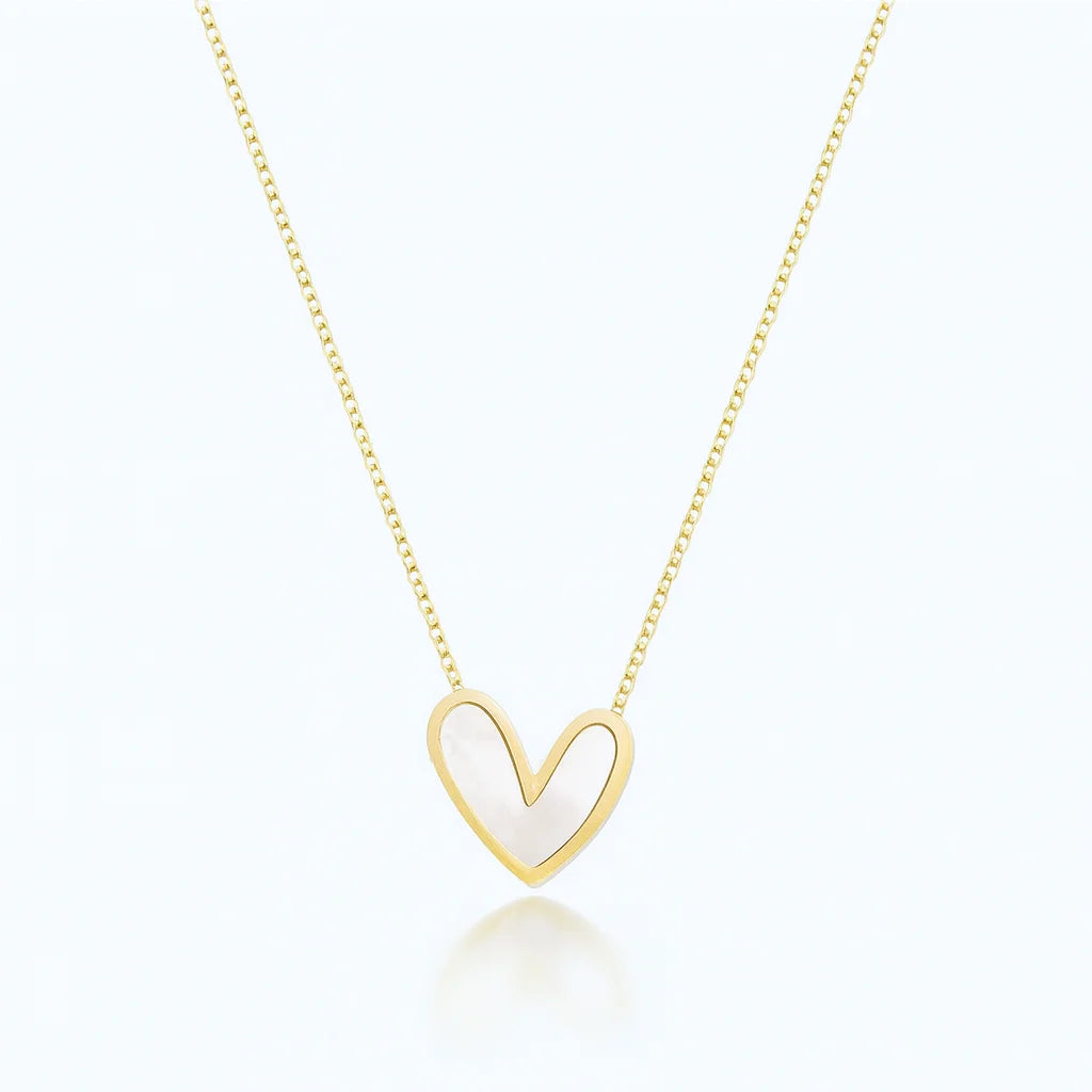 Titanium Steel Shell Heart Pendant Necklace