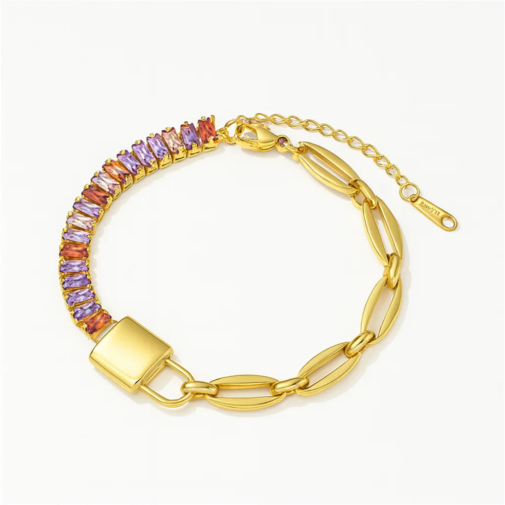 Titanium Steel Butterfly Heart Diamond Bracelet