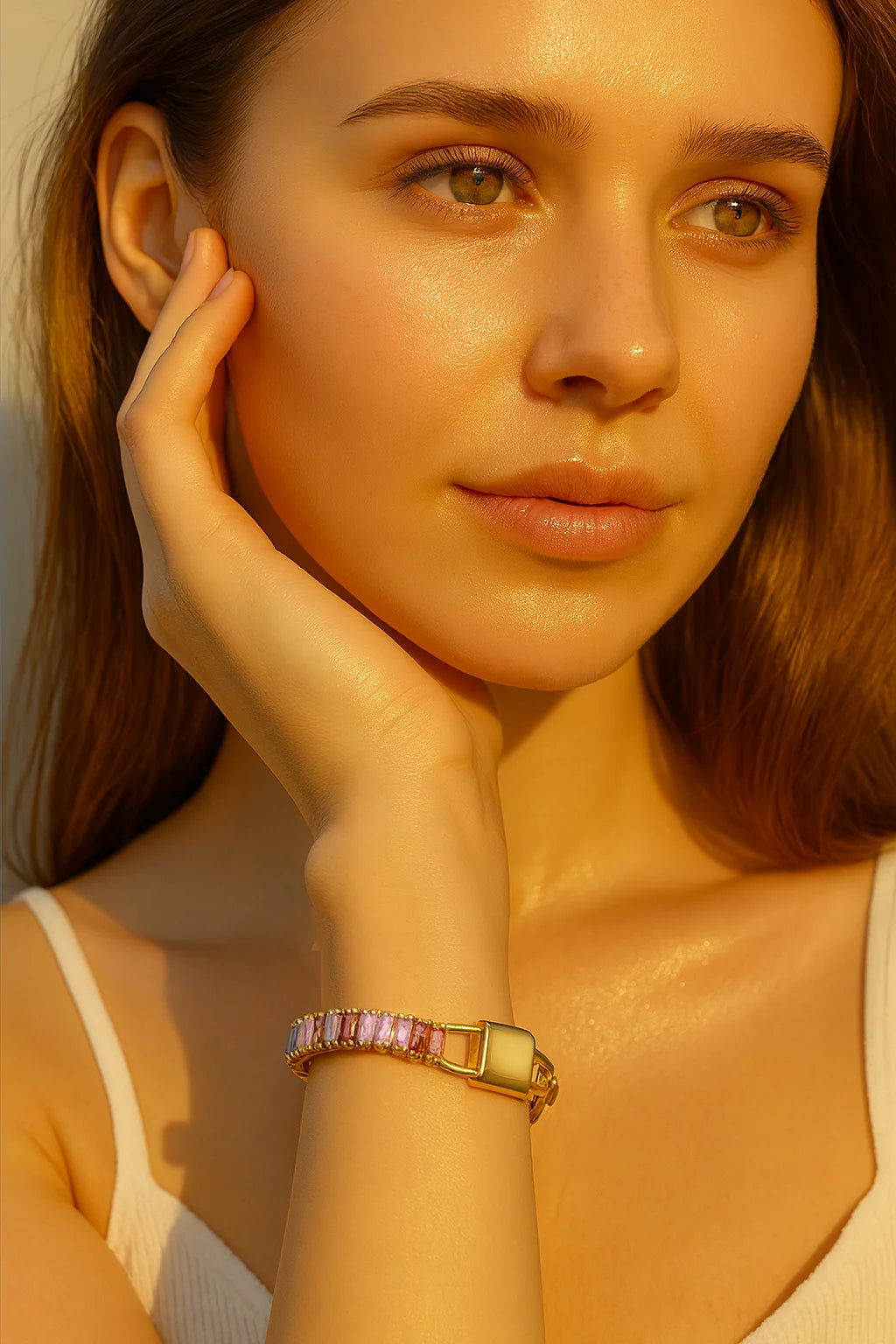 Titanium Steel Butterfly Heart Diamond Bracelet