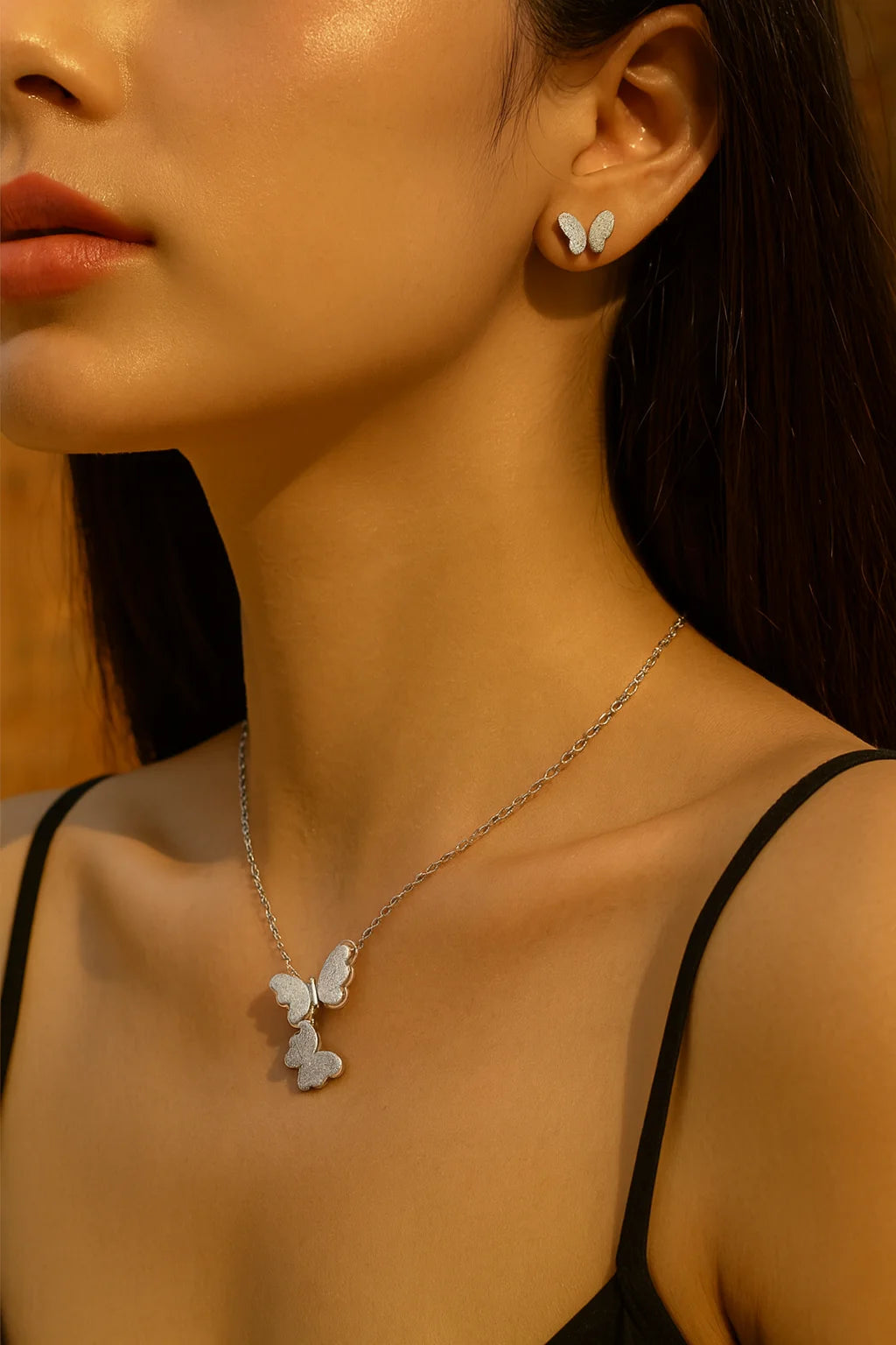 316L Stainless Steel Butterfly Jewelry Set