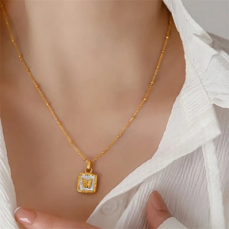Gold Butterfly Pendant Necklace