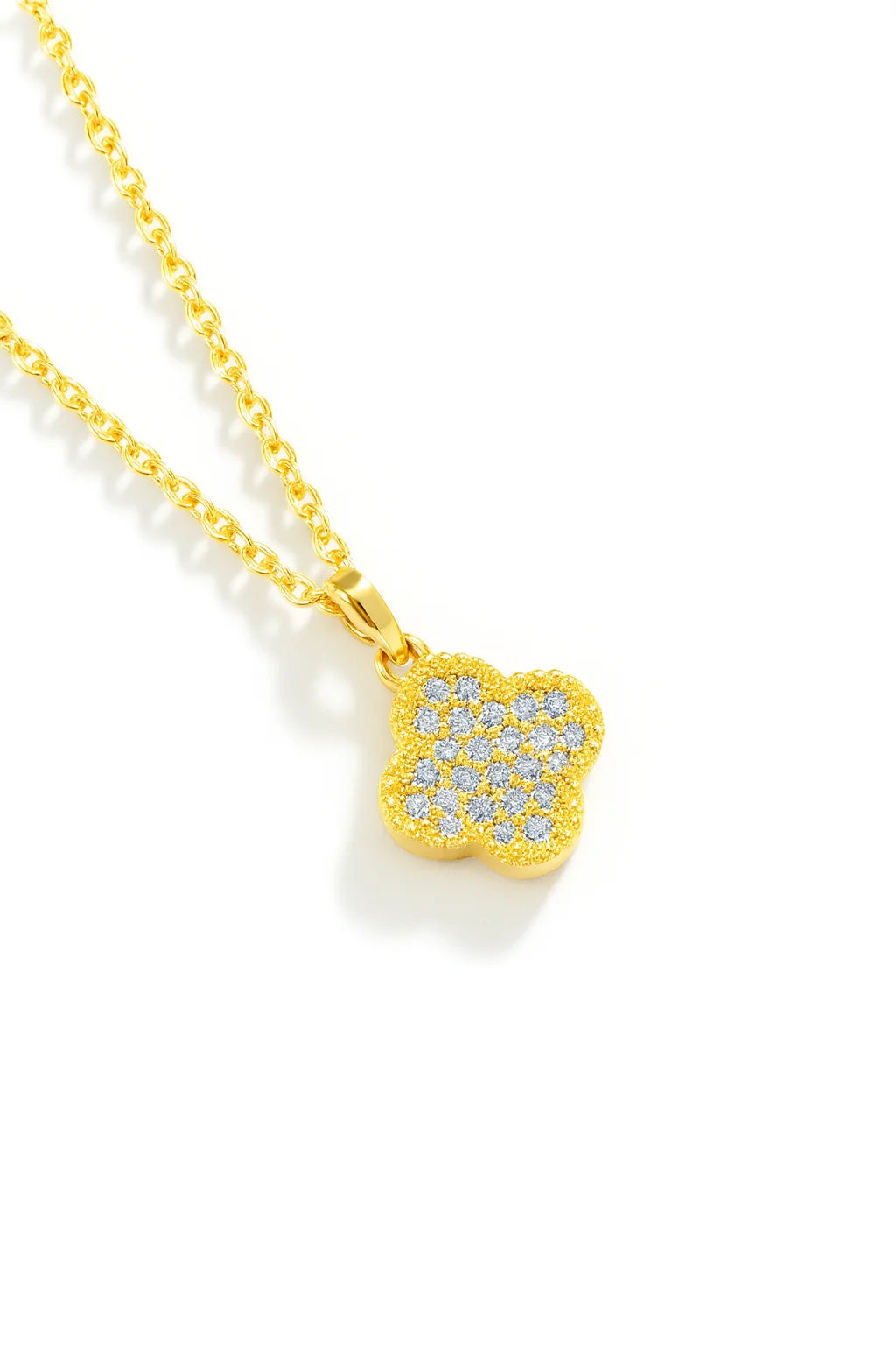 18K Gold Plated Flower Clover Necklace