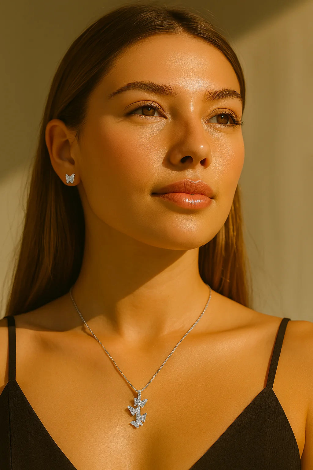Butterfly Diamond Clavicle Jewelry Set