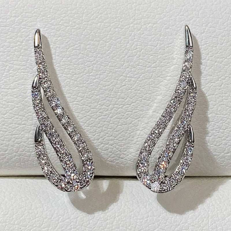 CZ Angel Wing Stud Earrings