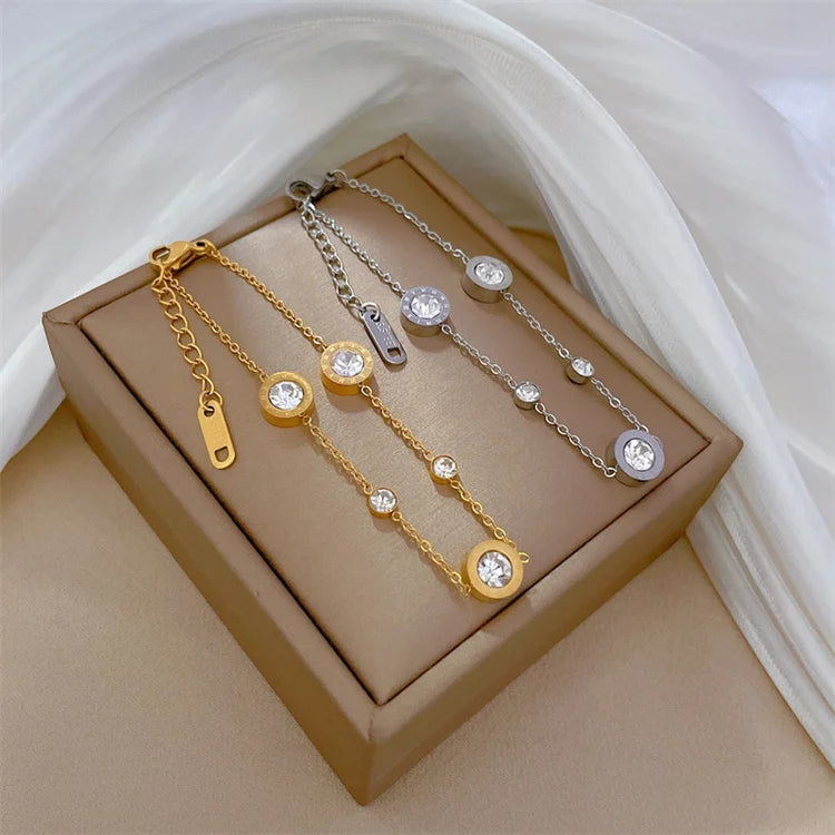 Vintage Roman Diamond Chain Bracelet