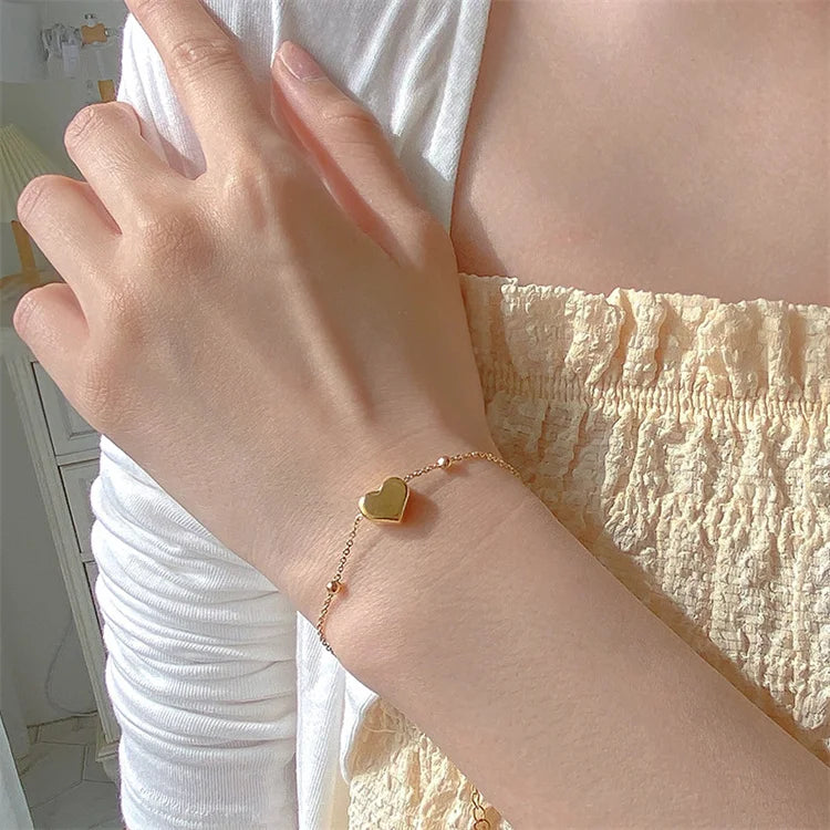 Love Peach Charm Cuff Bracelet