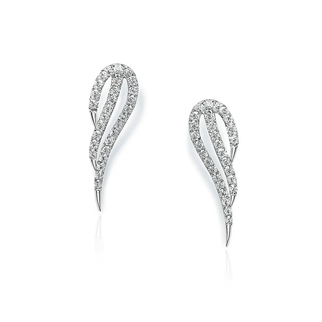CZ Angel Wing Stud Earrings