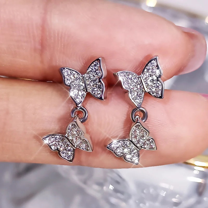 Butterfly Diamond Clavicle Jewelry Set