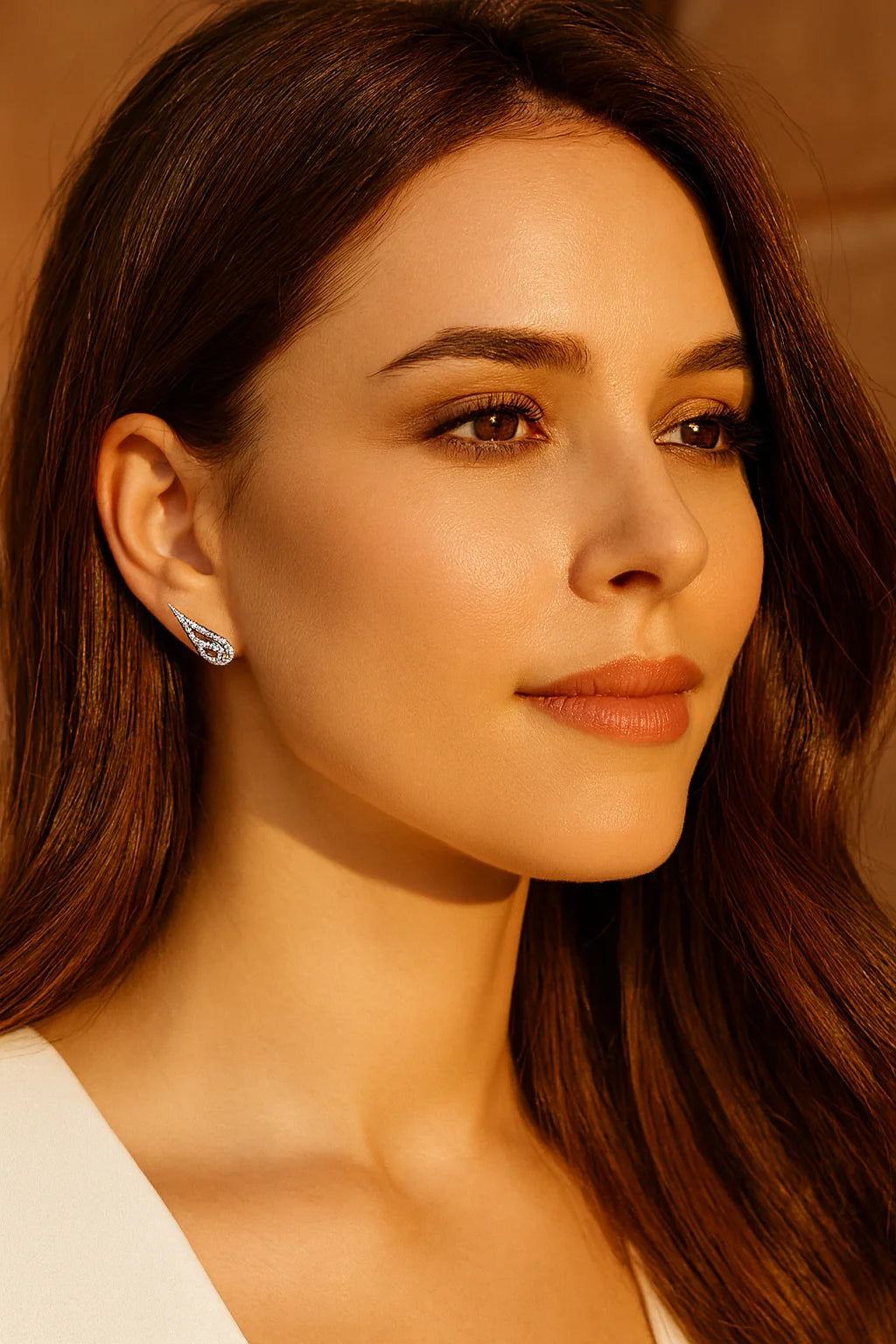 CZ Angel Wing Stud Earrings