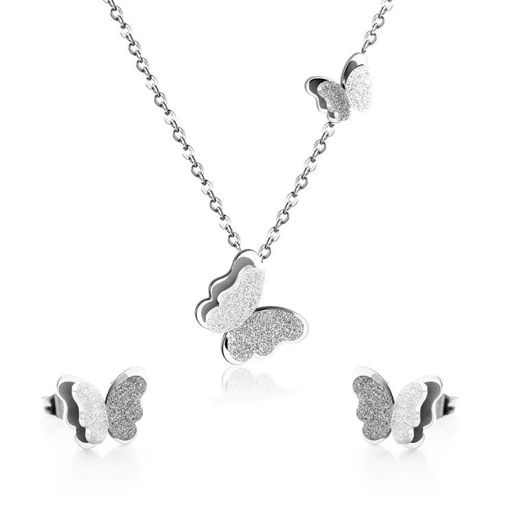 316L Stainless Steel Butterfly Jewelry Set