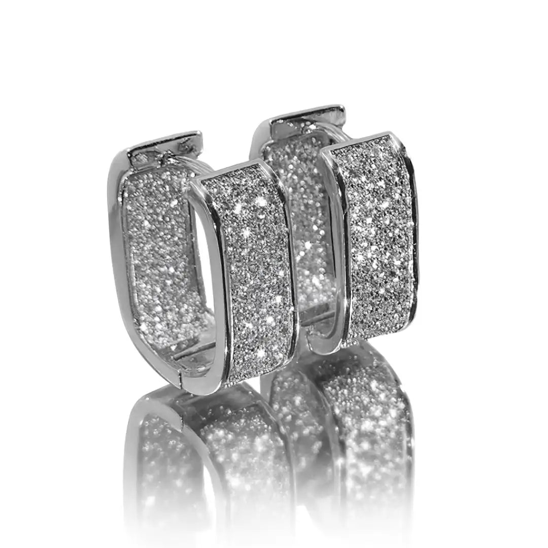 Hip Hop Fashion Paved CZ Hoop Earrings