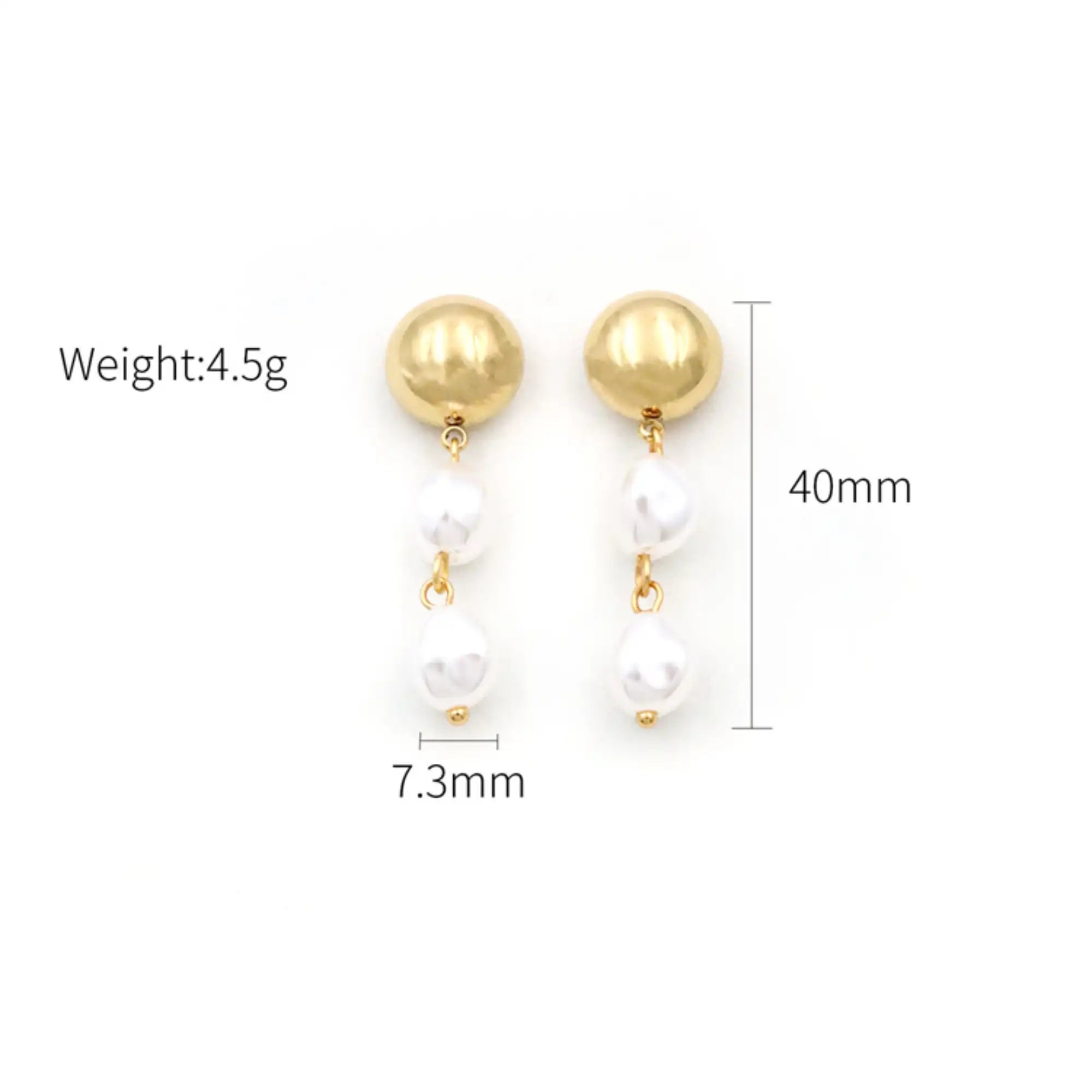 18K Gold Oval Hoop Pearl Earrings