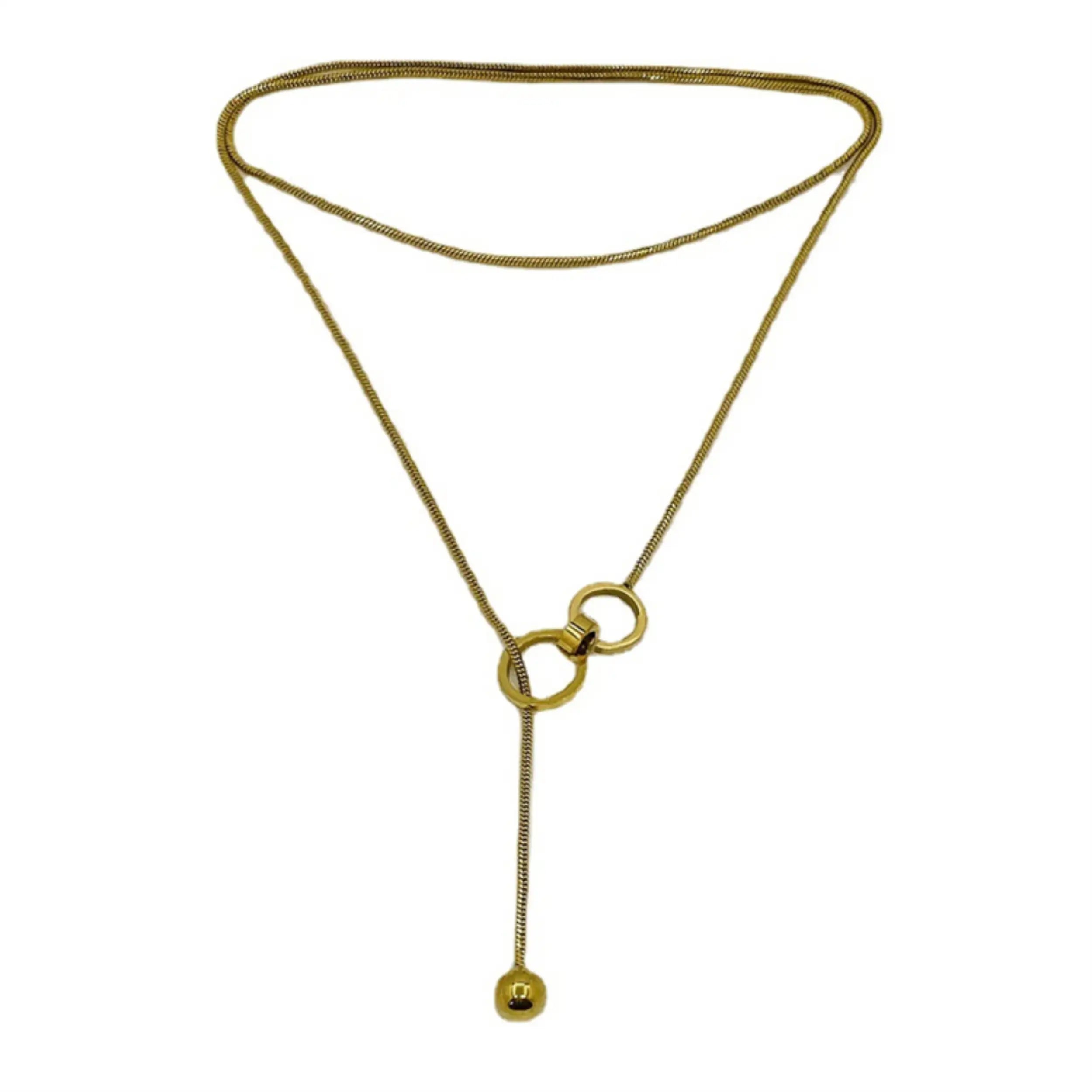 Titanium Steel Geometric Tassel Necklace