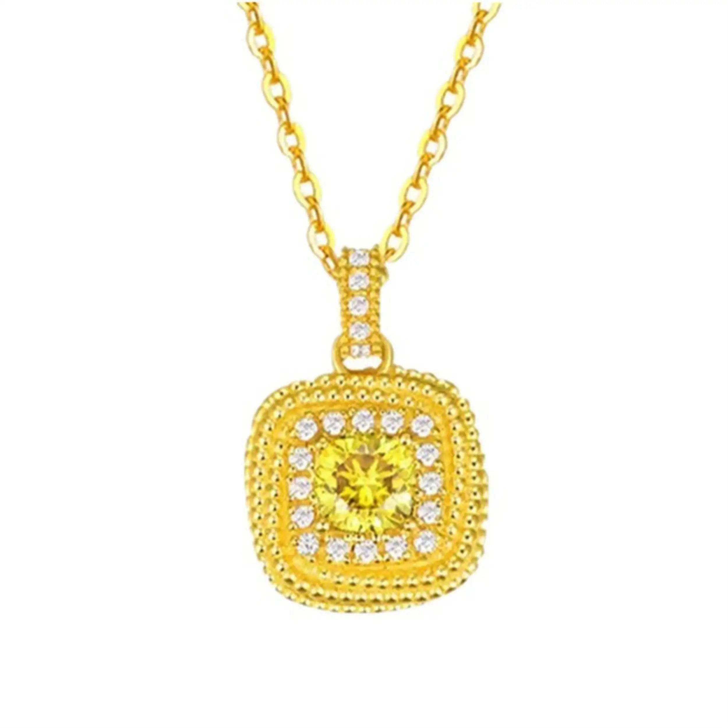 18K Gold Yellow Diamond Jewelry Set