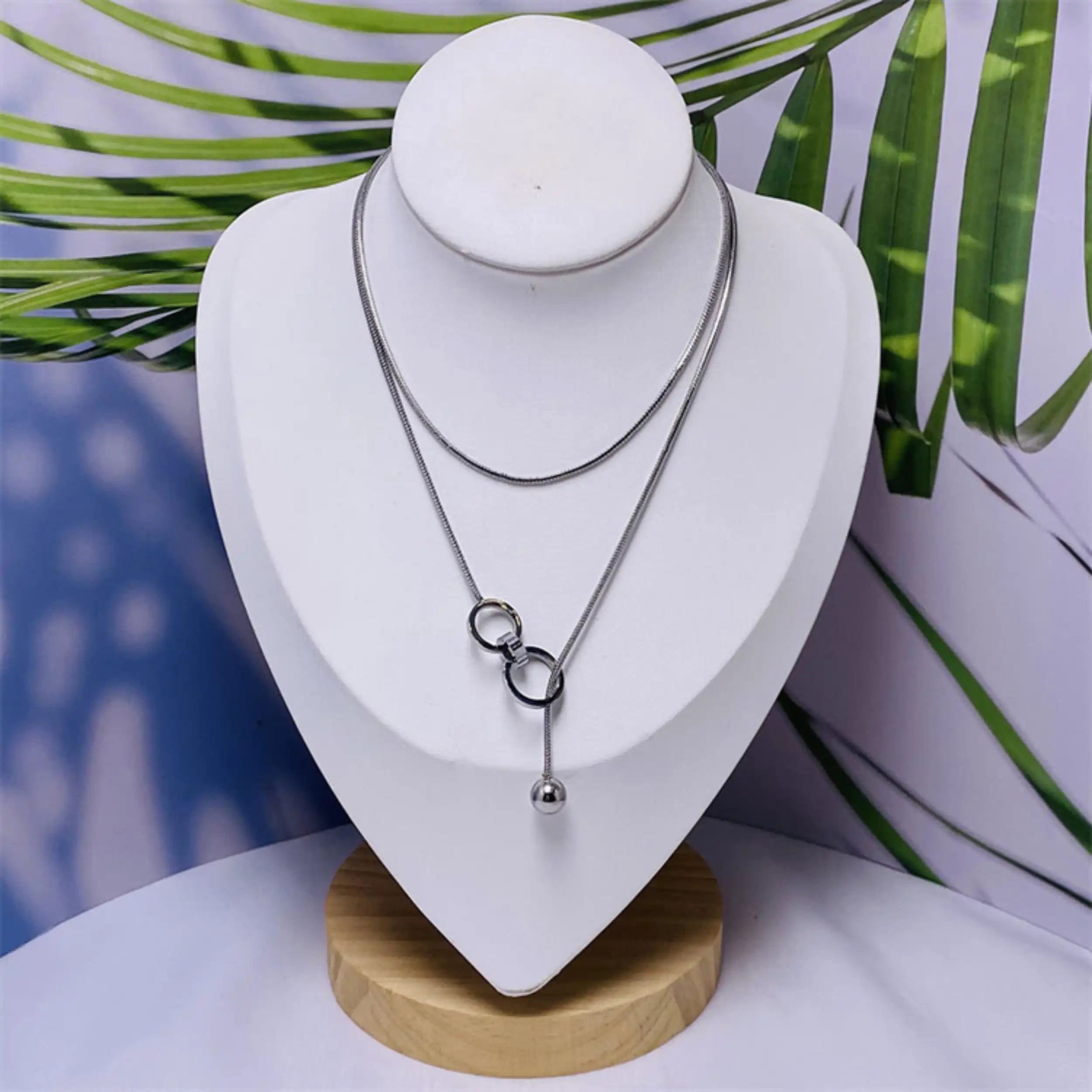 Titanium Steel Geometric Tassel Necklace