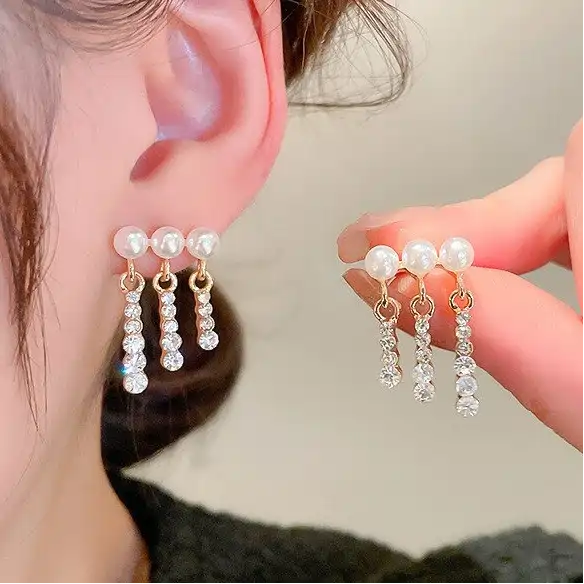 18K Gold Plated Pearl Drop Earrings