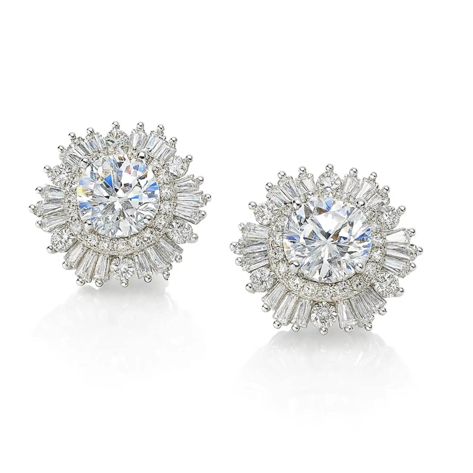 Zircon Flower Wedding Stud Earrings