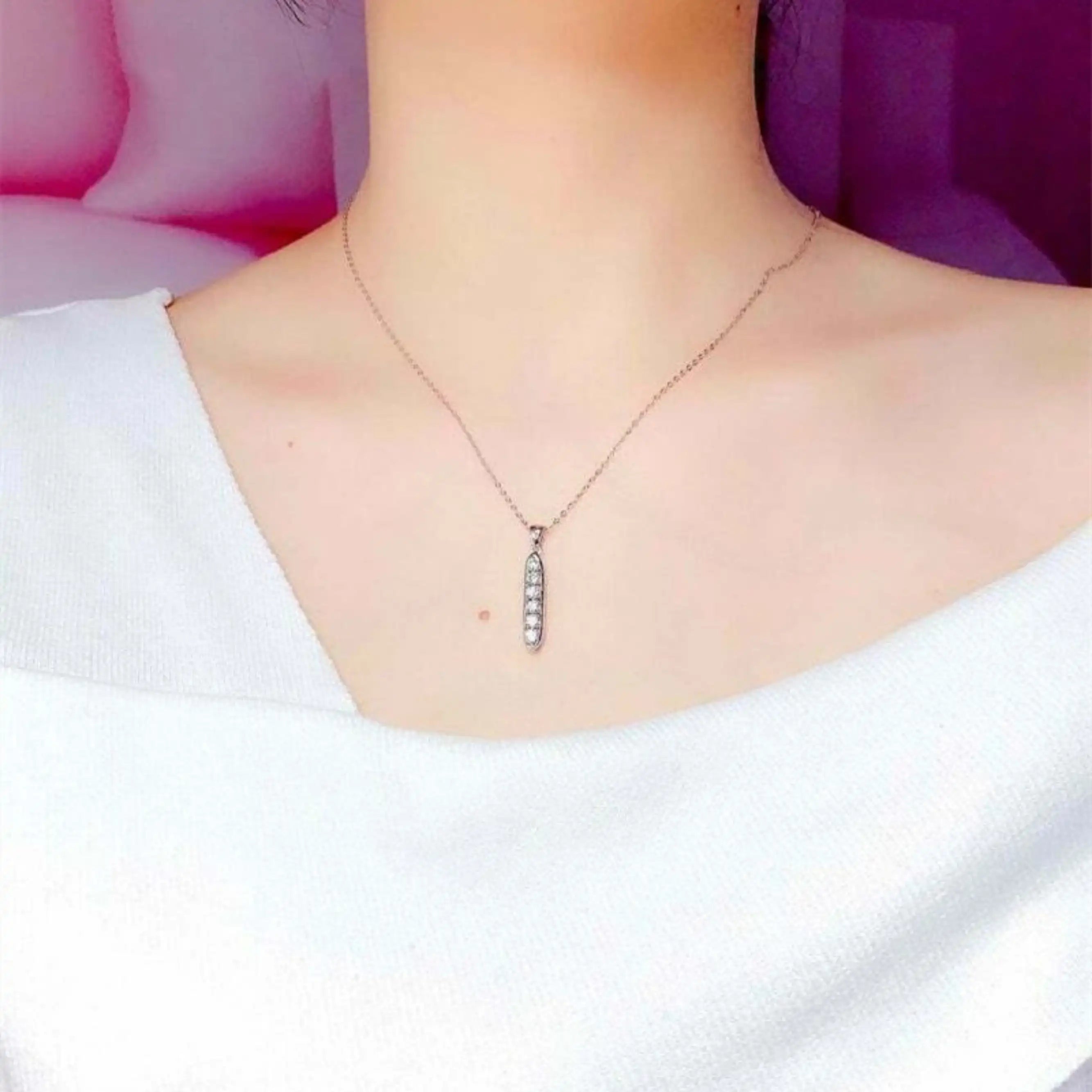 Korean CZ Charm Pendant Necklace
