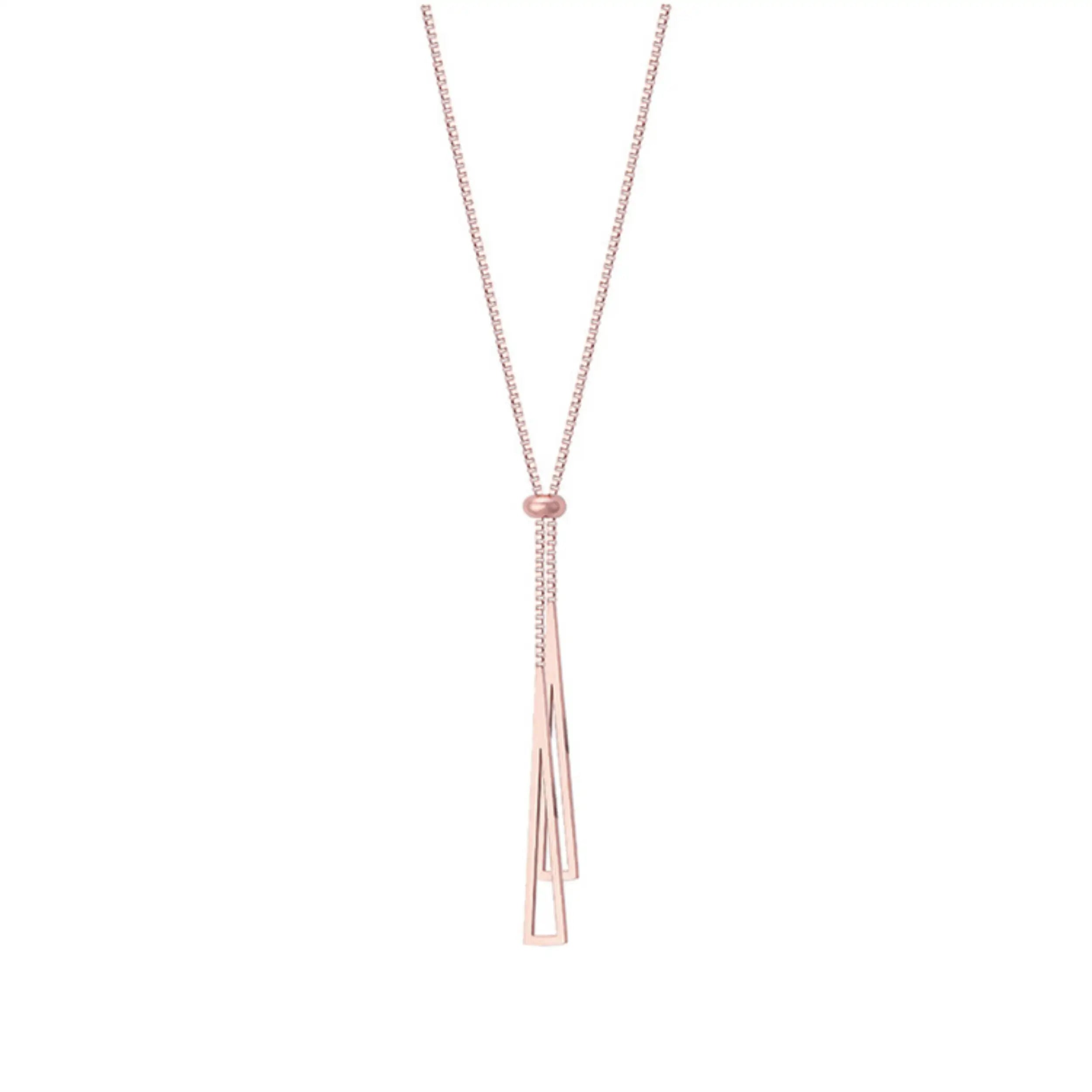 Rose Gold Triangle Tassel Necklace