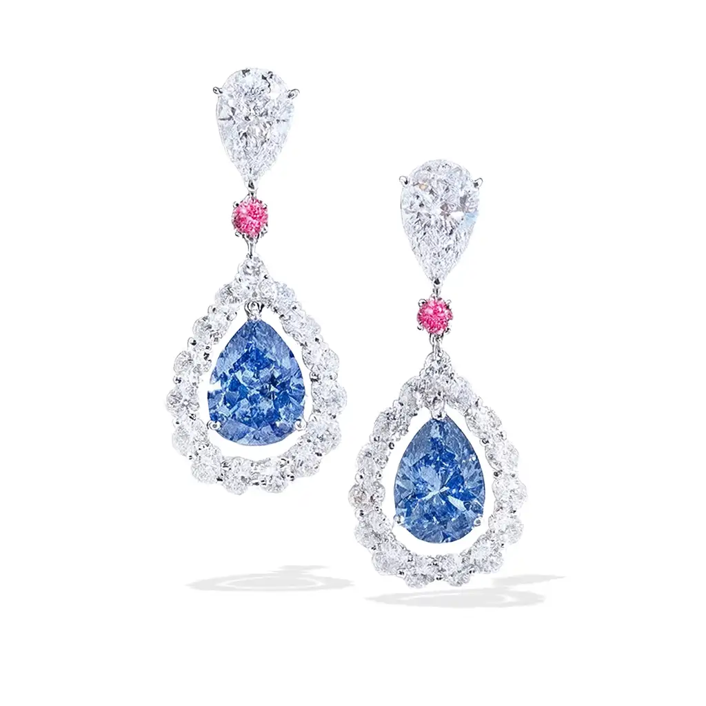 Blue Zircon Drop Earrings