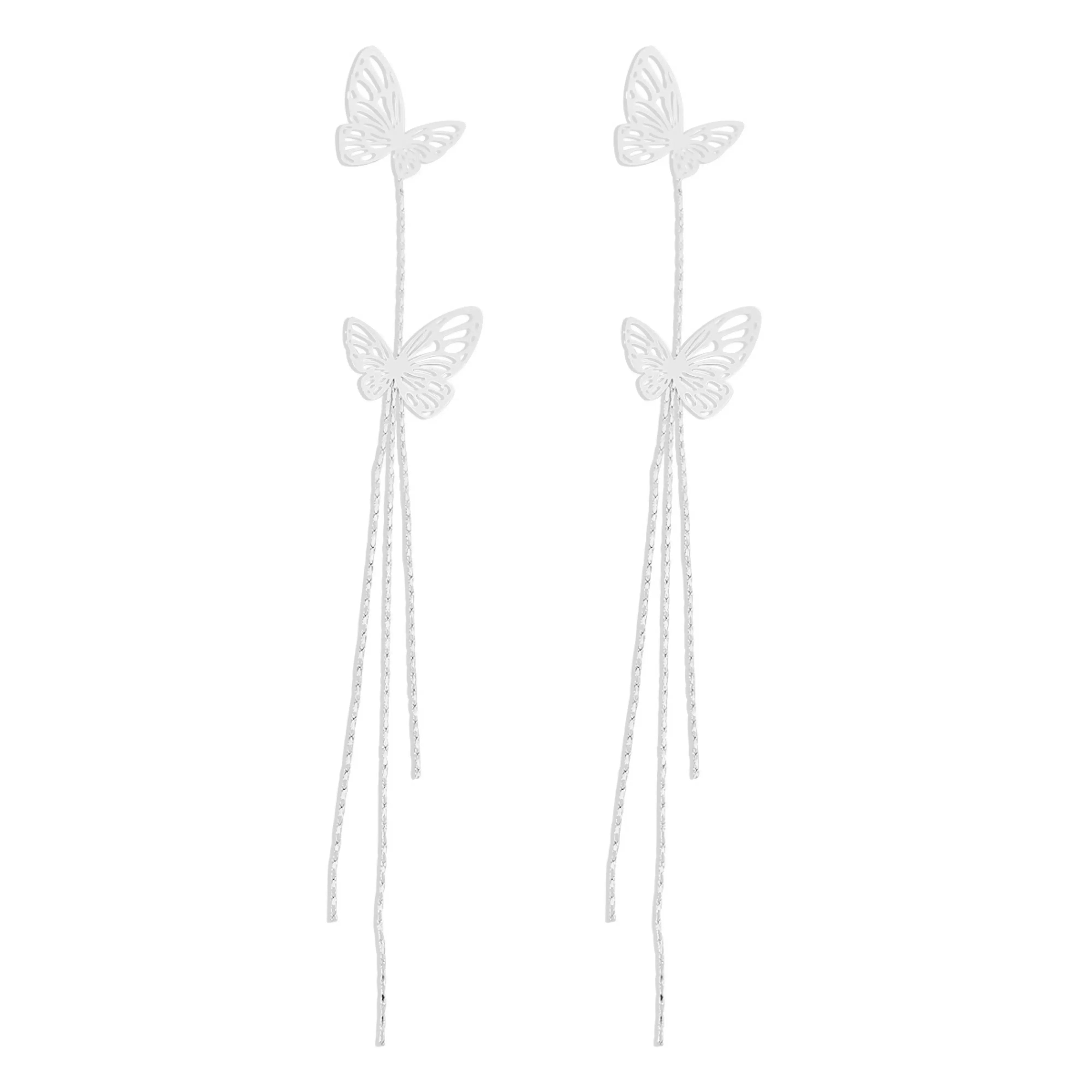 Butterfly Tassel Long Earrings