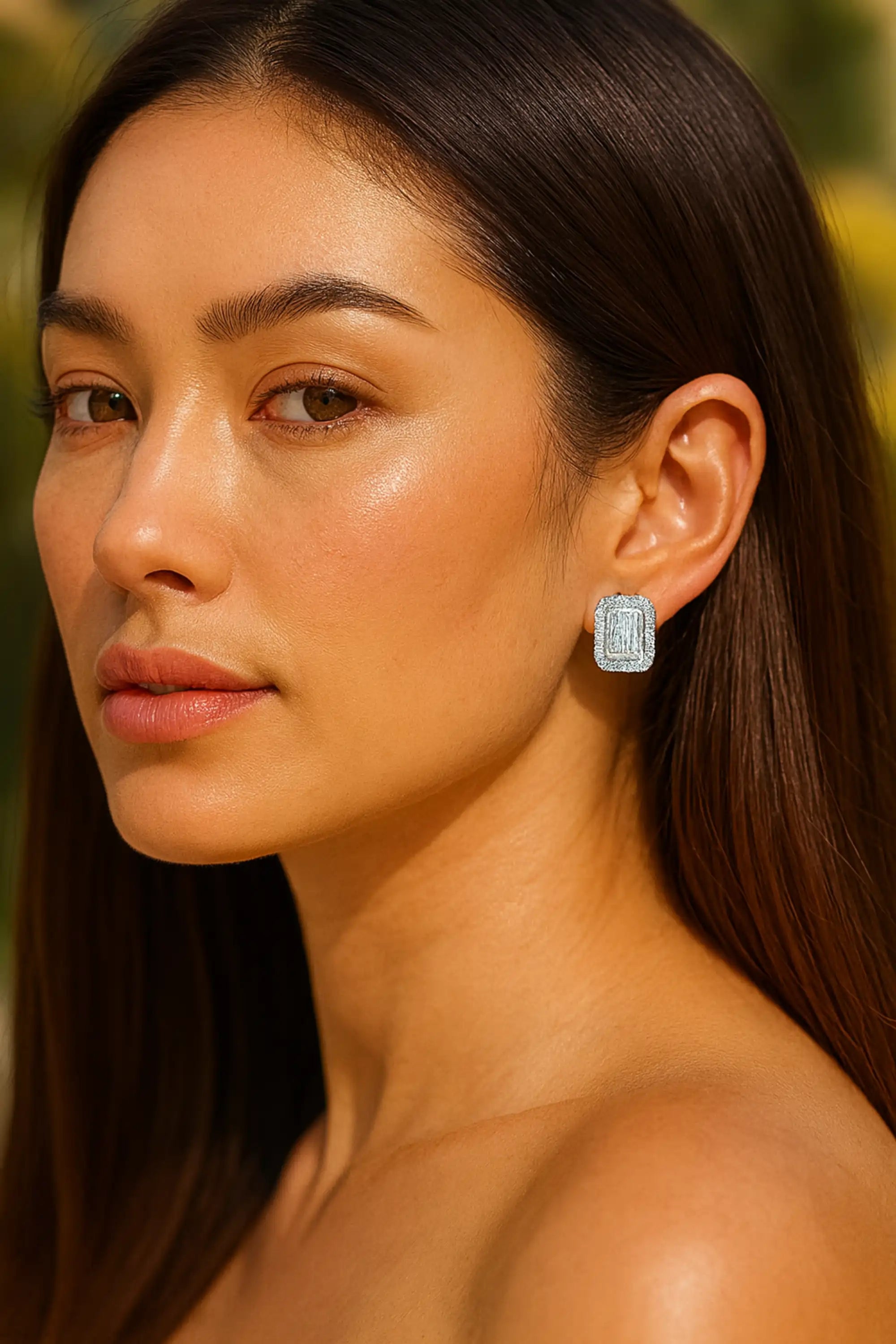 925 Silver Clear CZ Stud Earrings