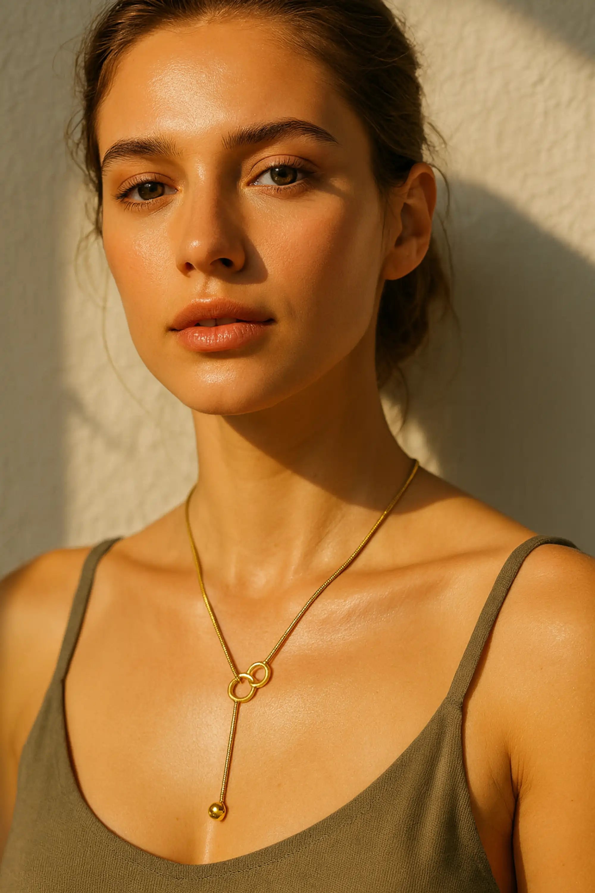 Titanium Steel Geometric Tassel Necklace