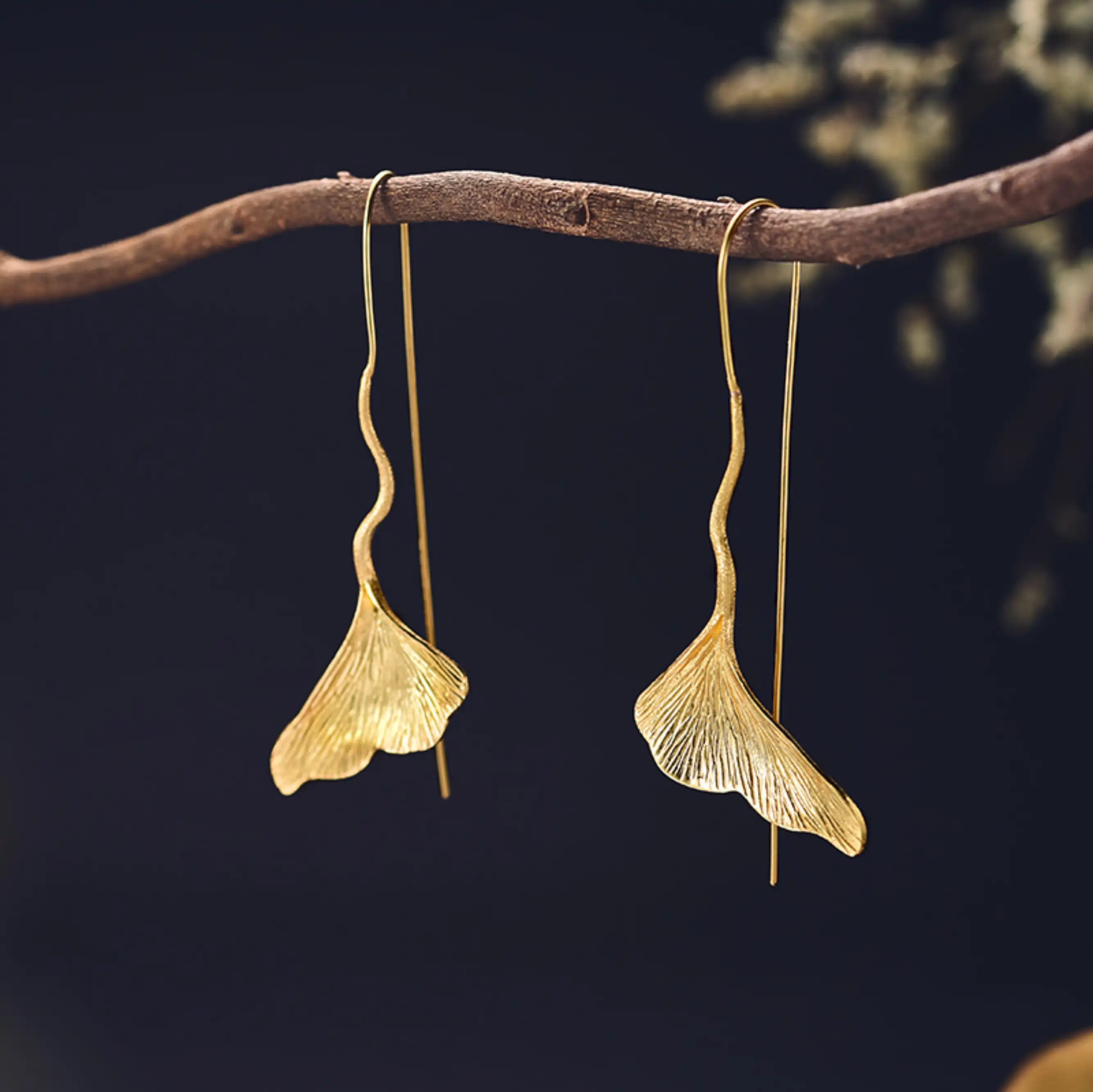 Bohemian Leaf Long Chain Earrings