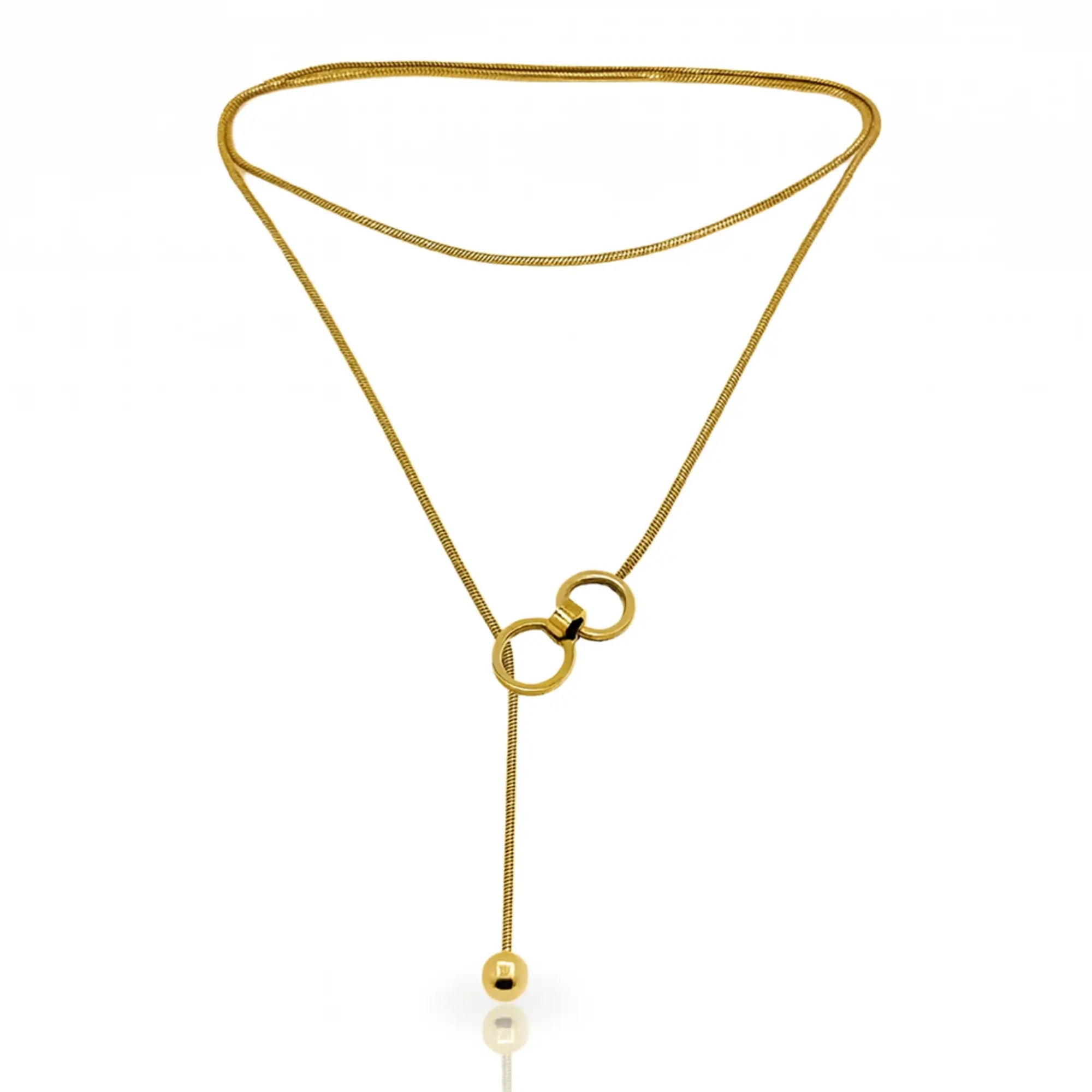 Titanium Steel Geometric Tassel Necklace