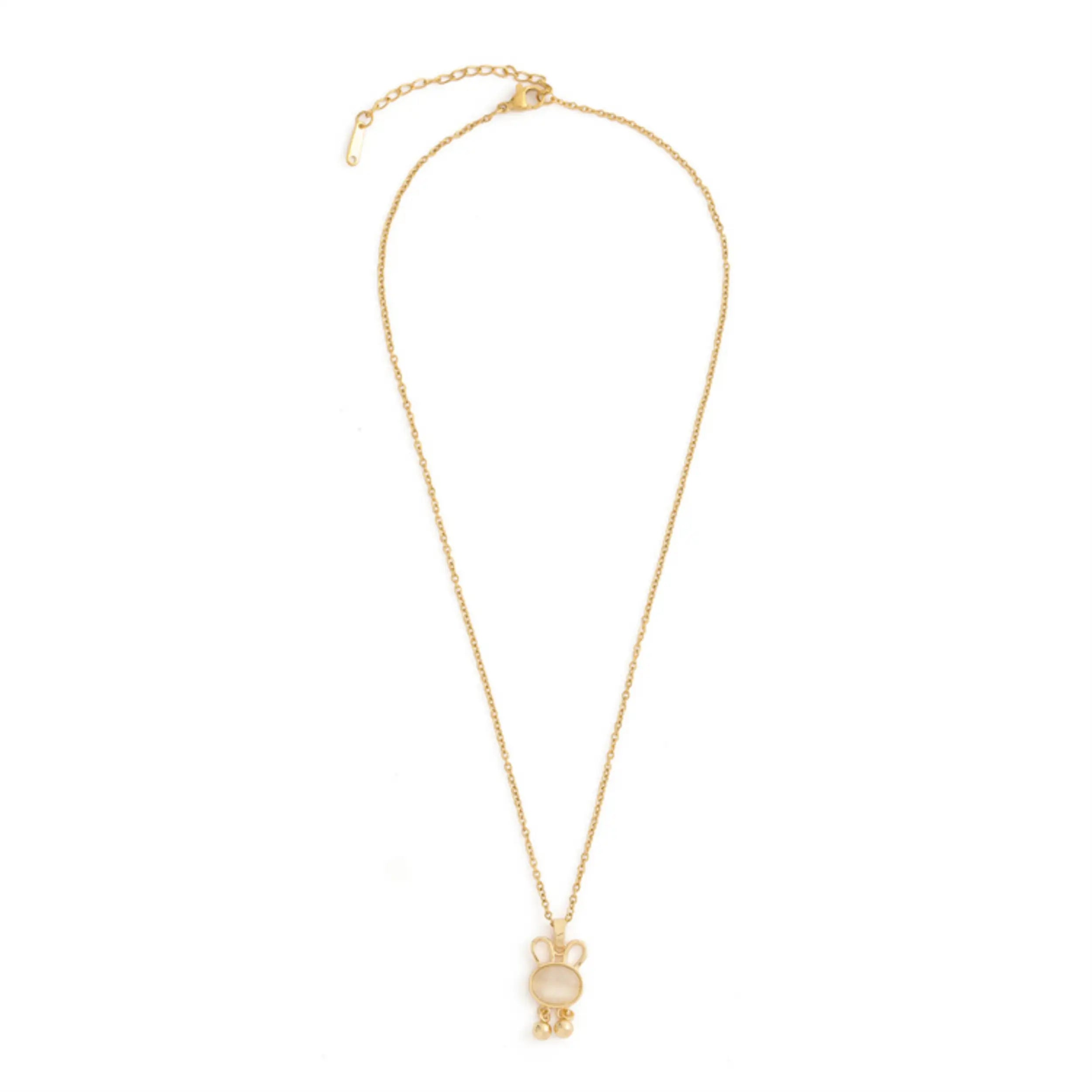 Titanium Steel Rabbit Opal Necklace