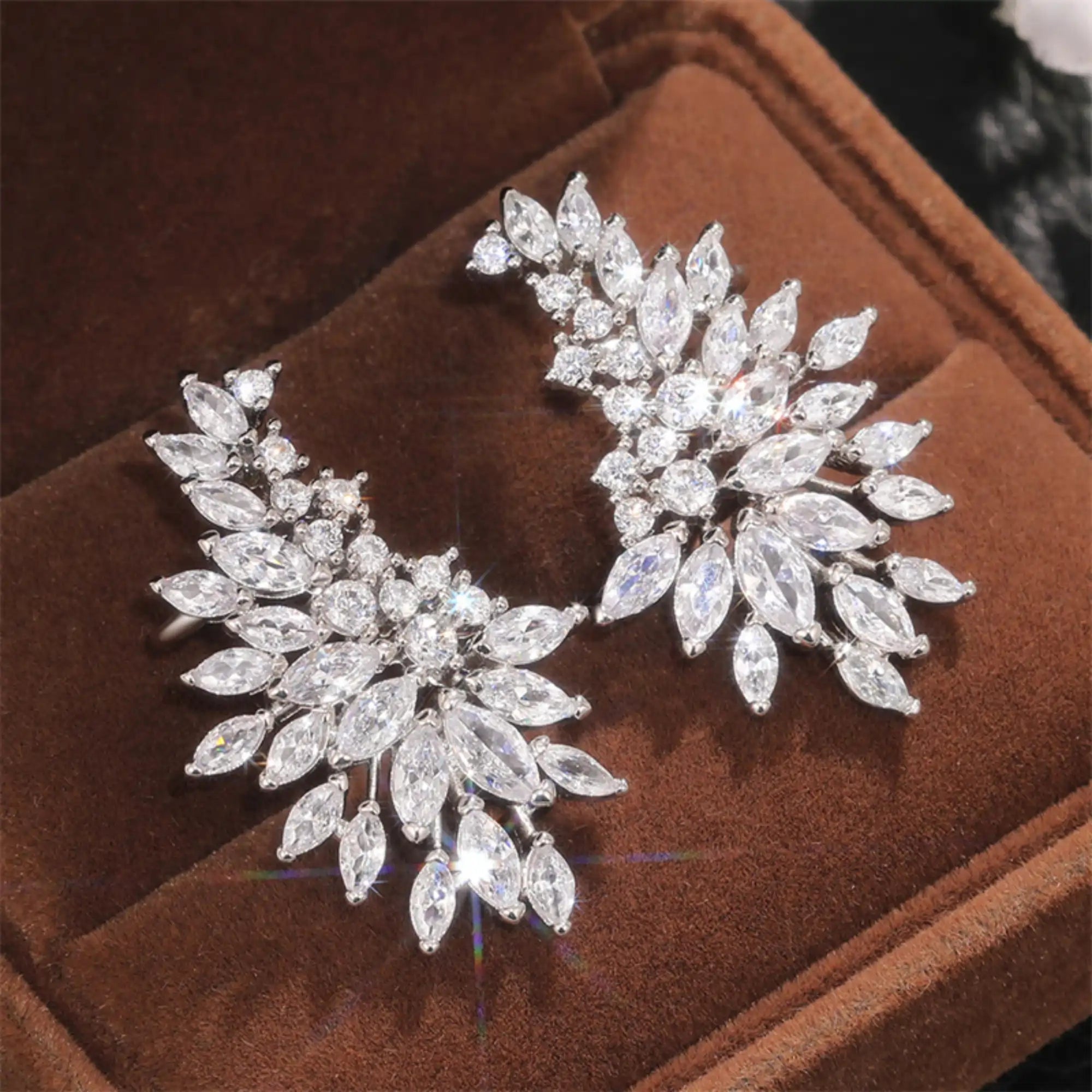 Sparkling CZ Bridal Stud Earrings