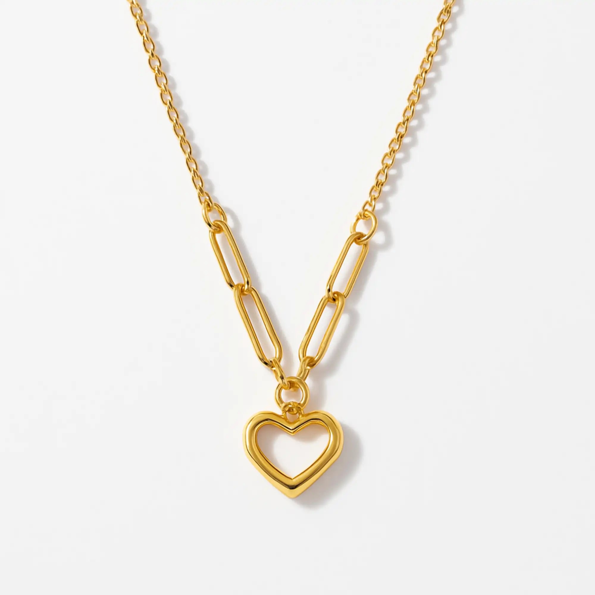 Titanium Steel Shell Heart Retro Sweater Necklace