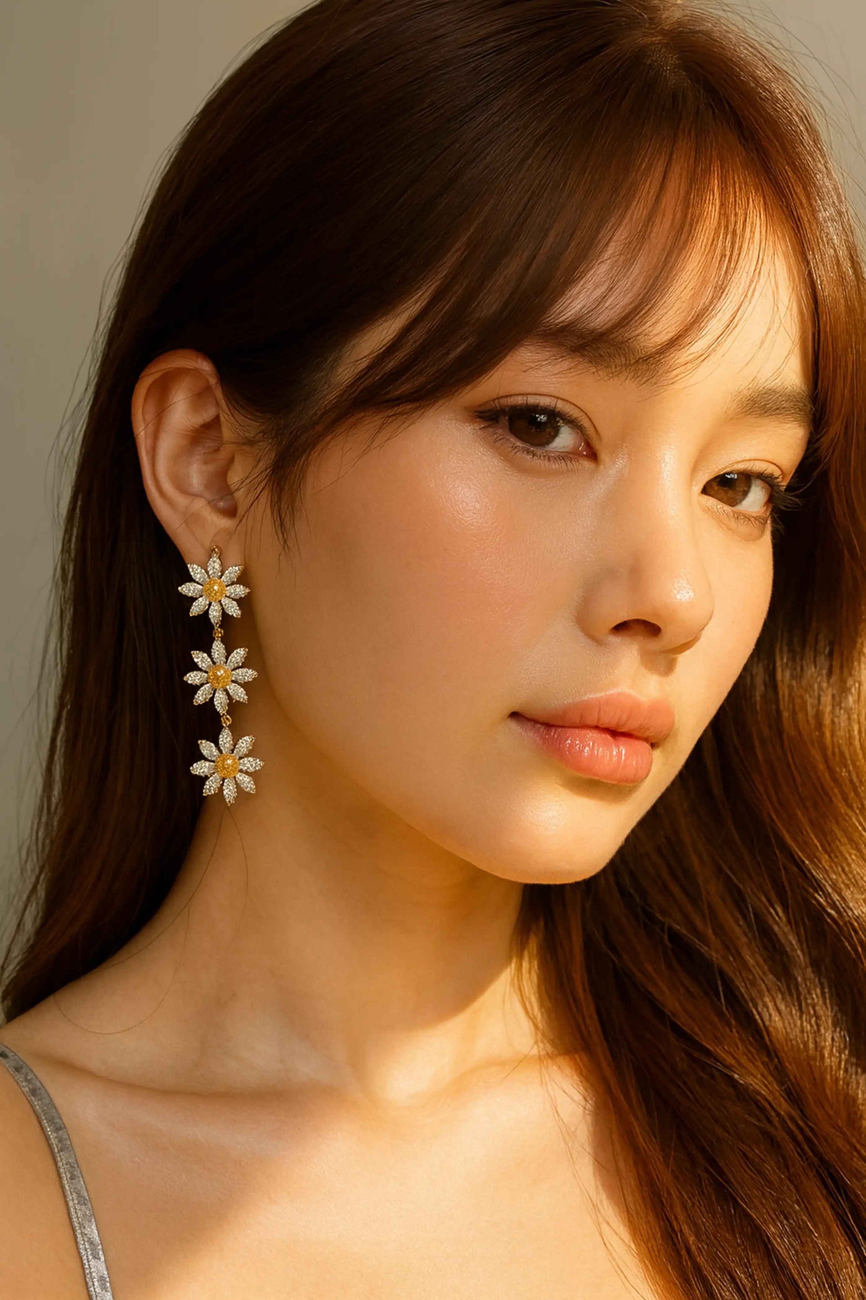 Daisy Tassel Stud Earrings Women