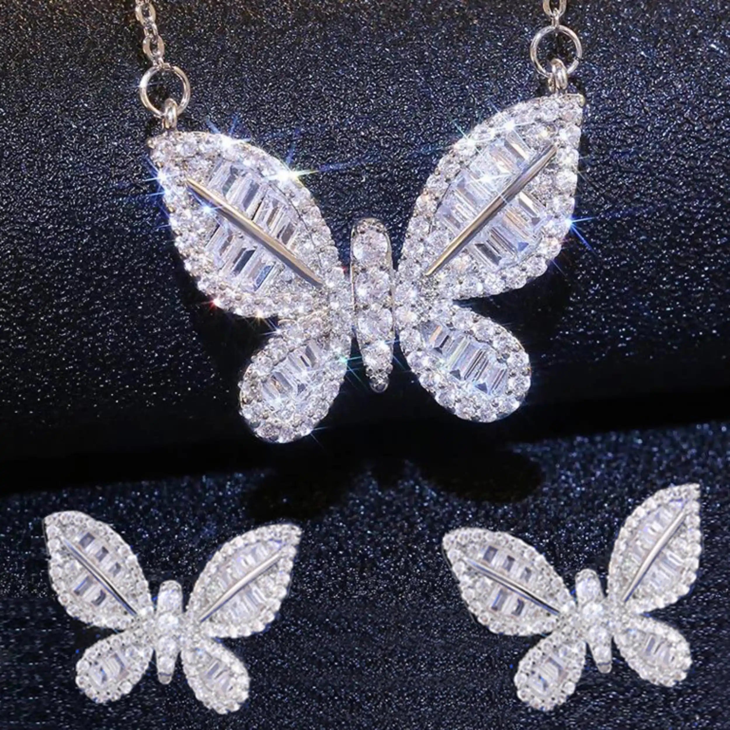 Butterfly Pendant Jewelry Set