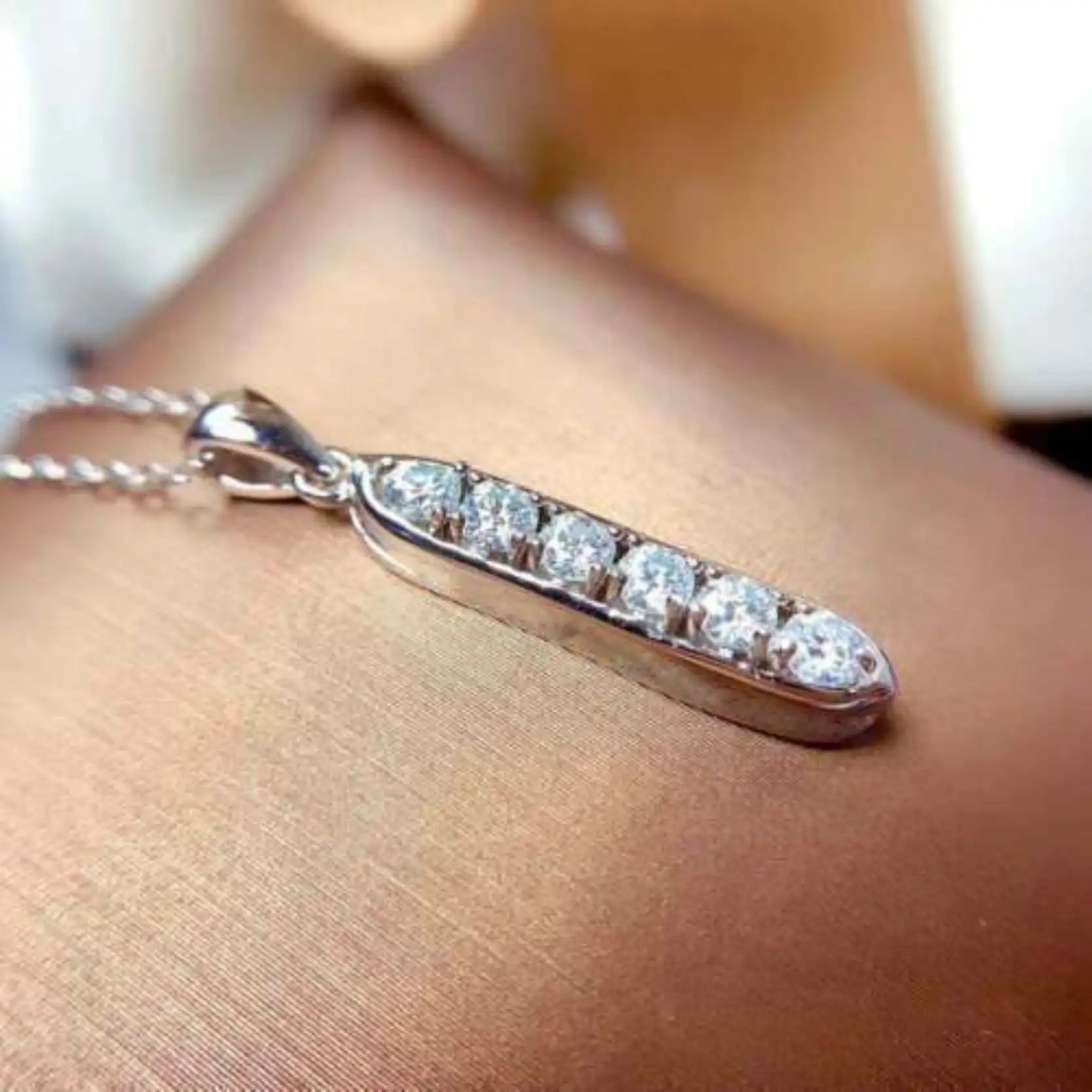 Korean CZ Charm Pendant Necklace