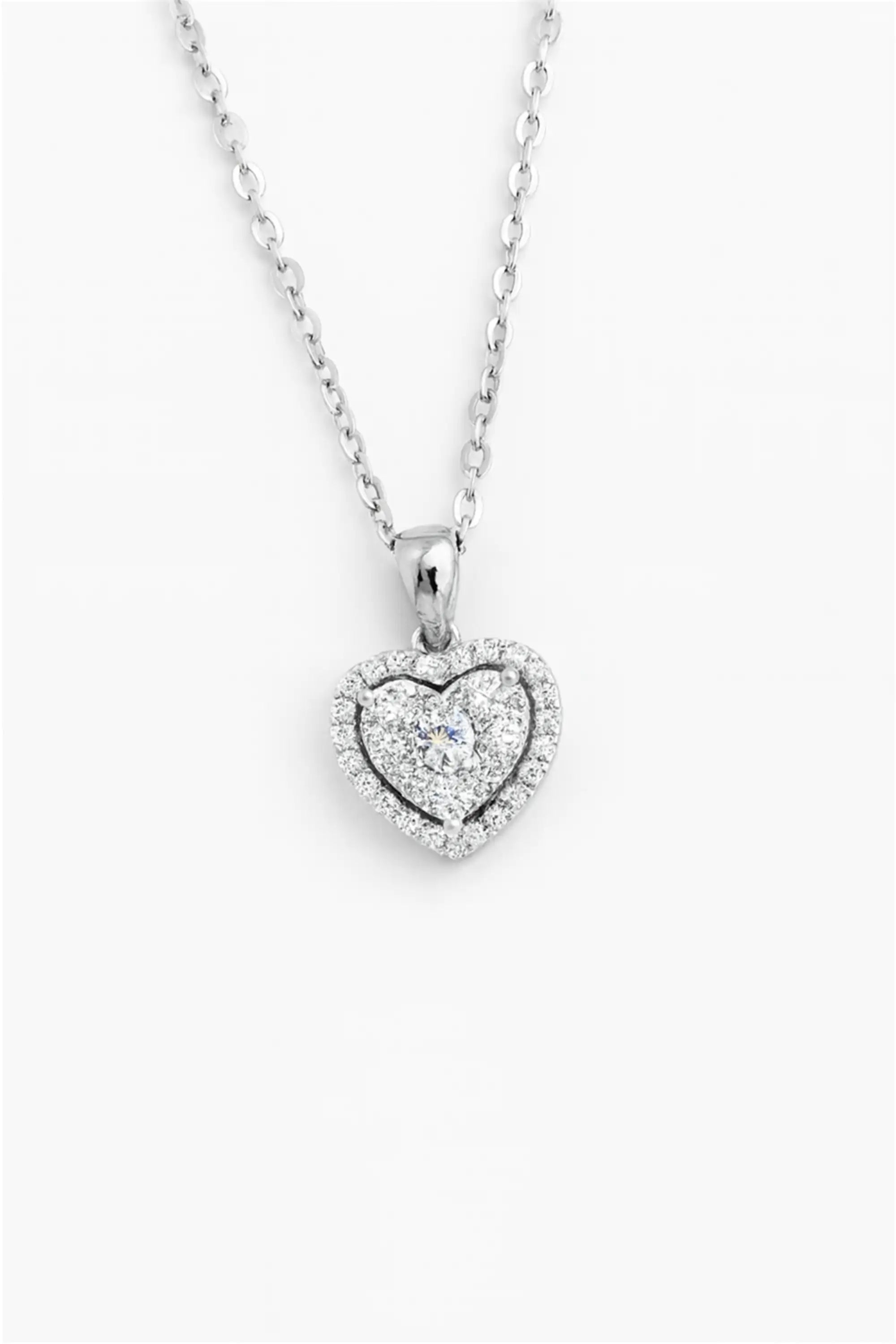 Bling Diamond Peach Heart Necklace