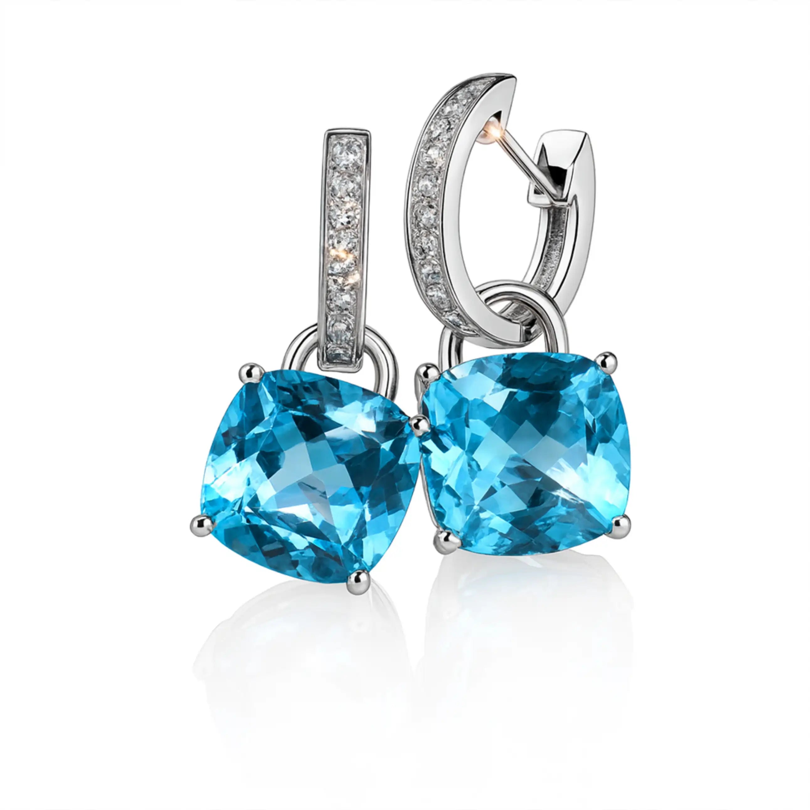 Classic Silver Plated Pave Cubic Zircon Drop Earrings