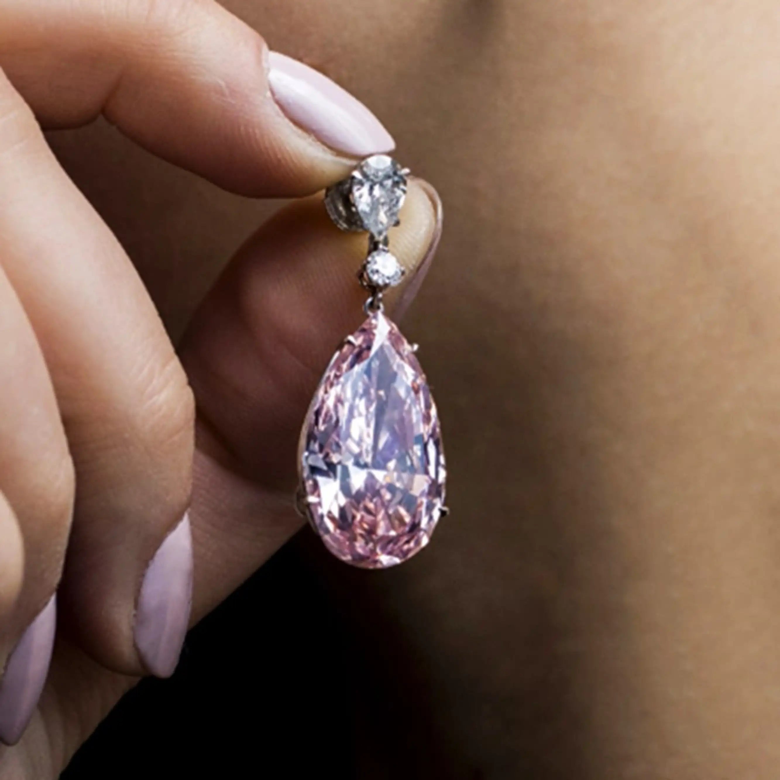 Blue Pink CZ Teardrop Wedding Earrings