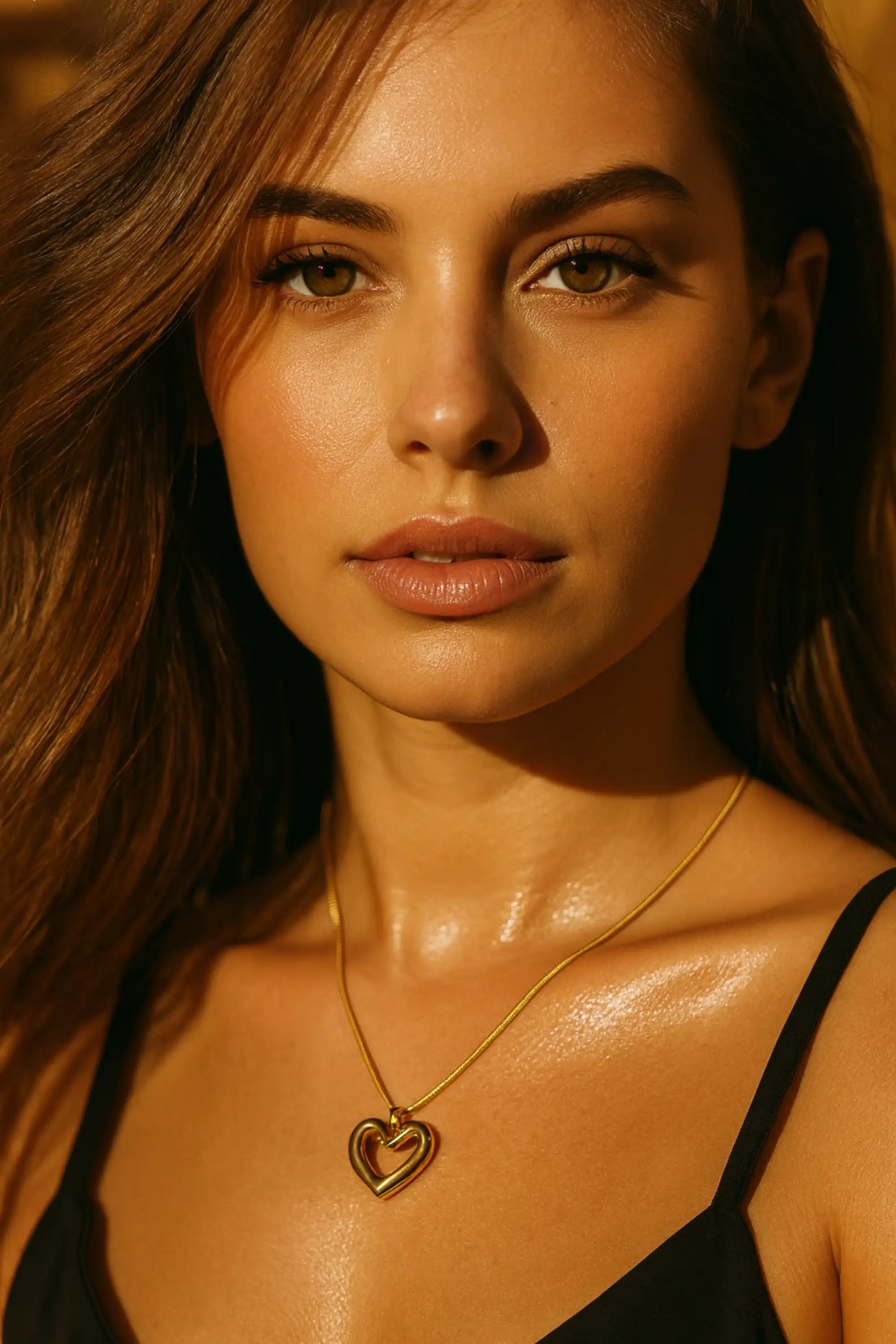 Luxury Hollow Heart Titanium Necklace