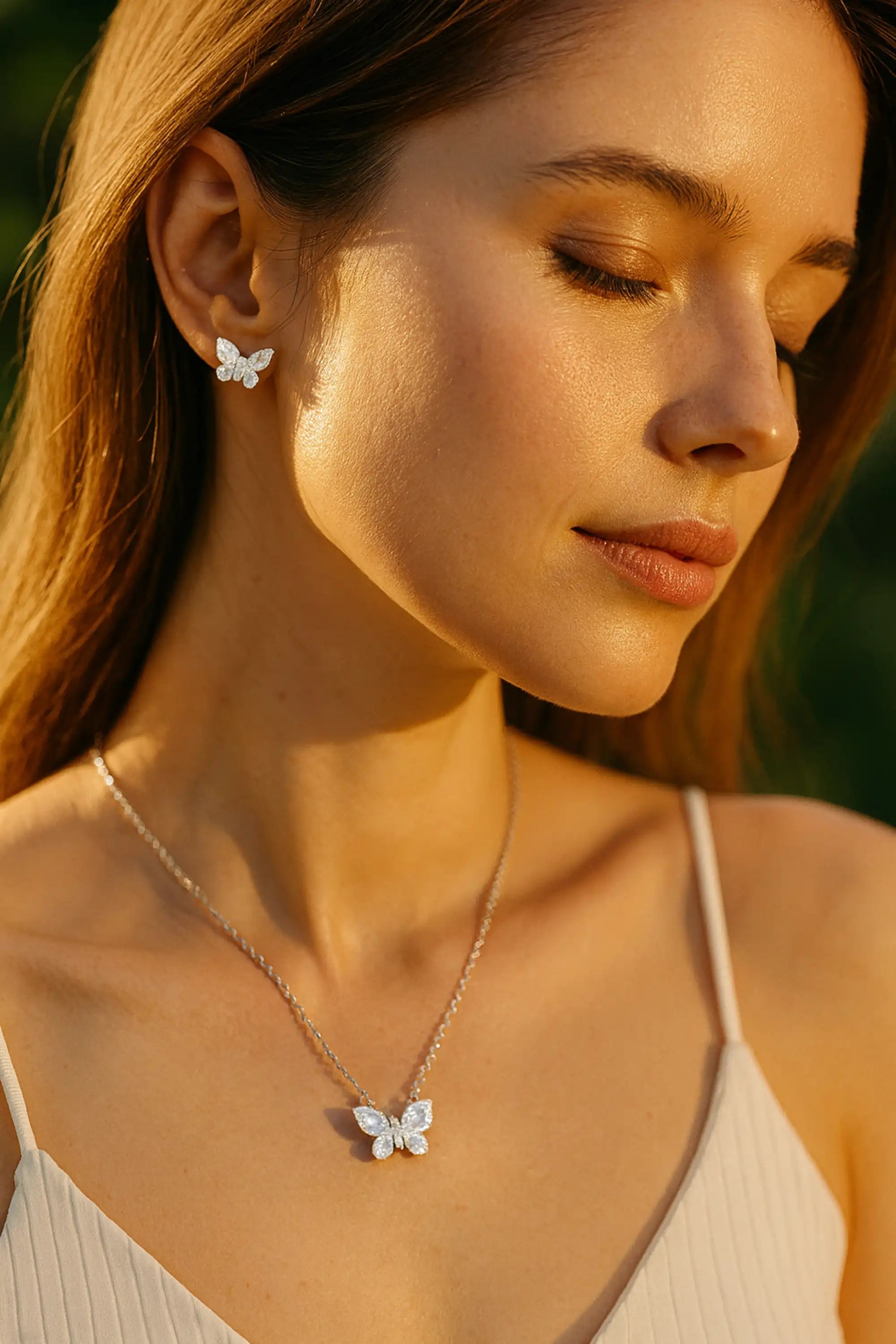 Butterfly Pendant Jewelry Set
