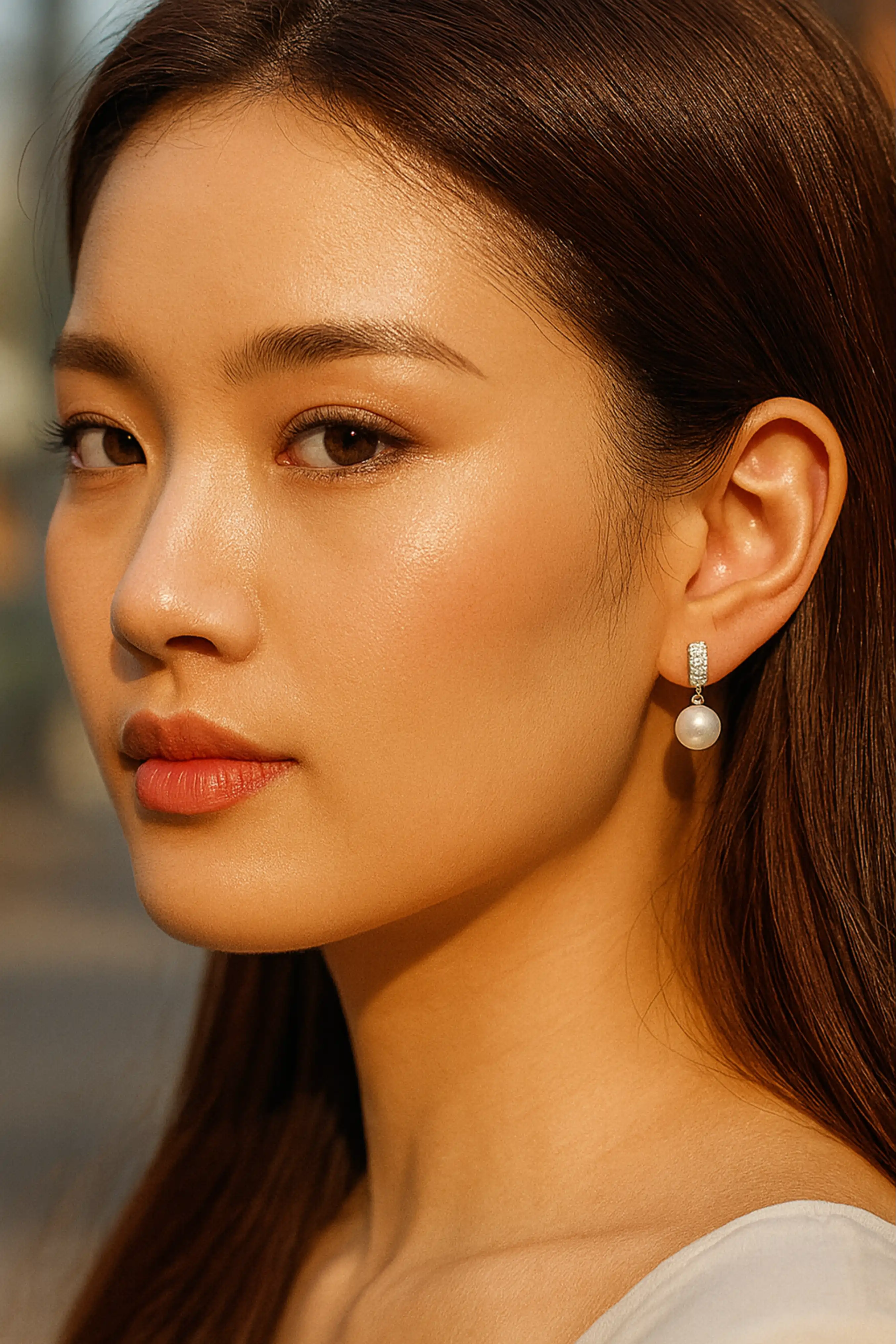 Exquisite CZ Pearl Drop Earrings