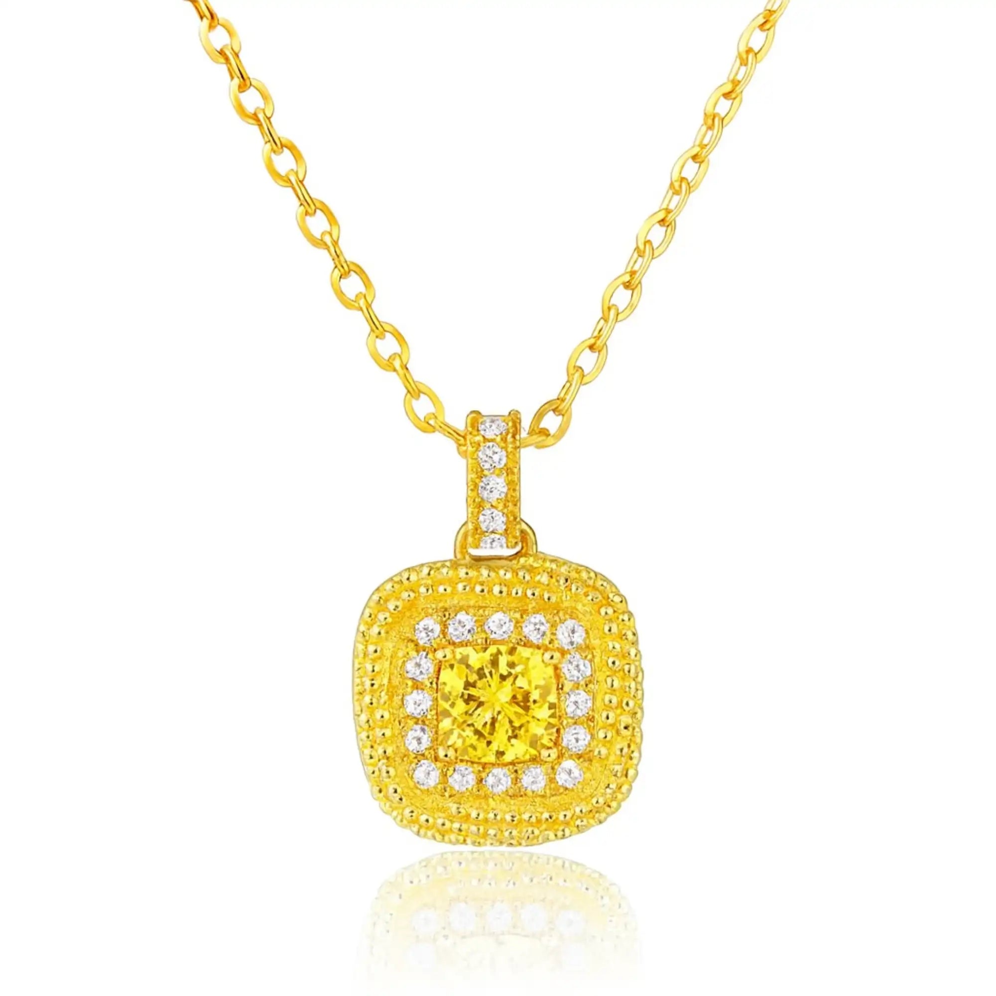 18K Gold Yellow Diamond Jewelry Set
