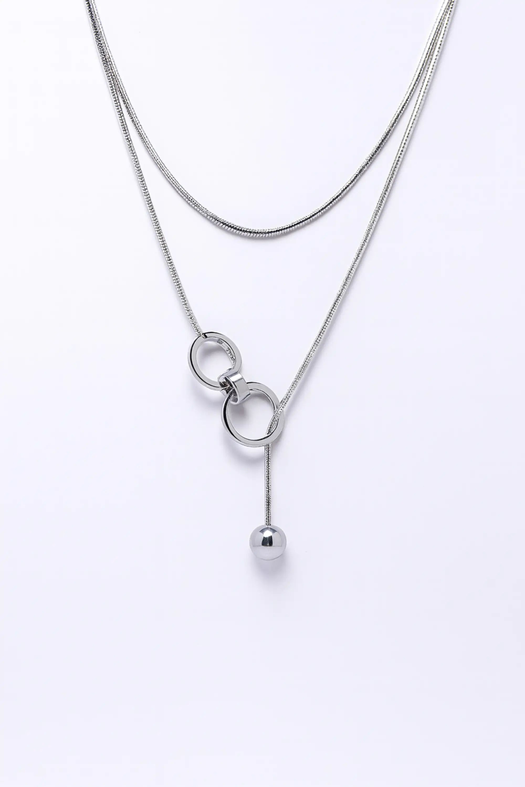 Titanium Steel Geometric Tassel Necklace