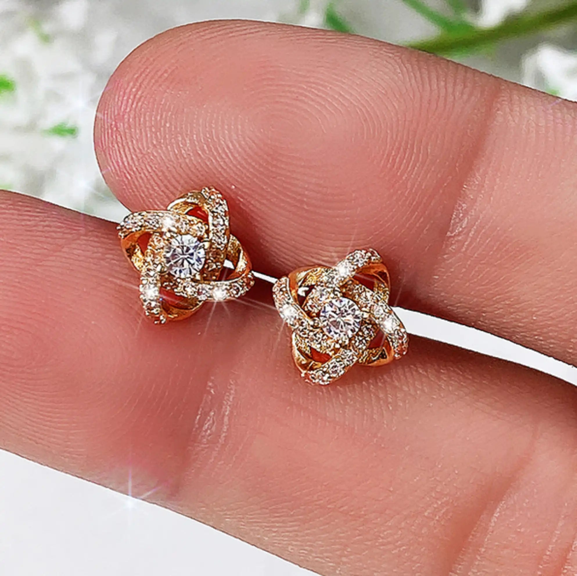 925 Silver CZ Halo Stud Earrings