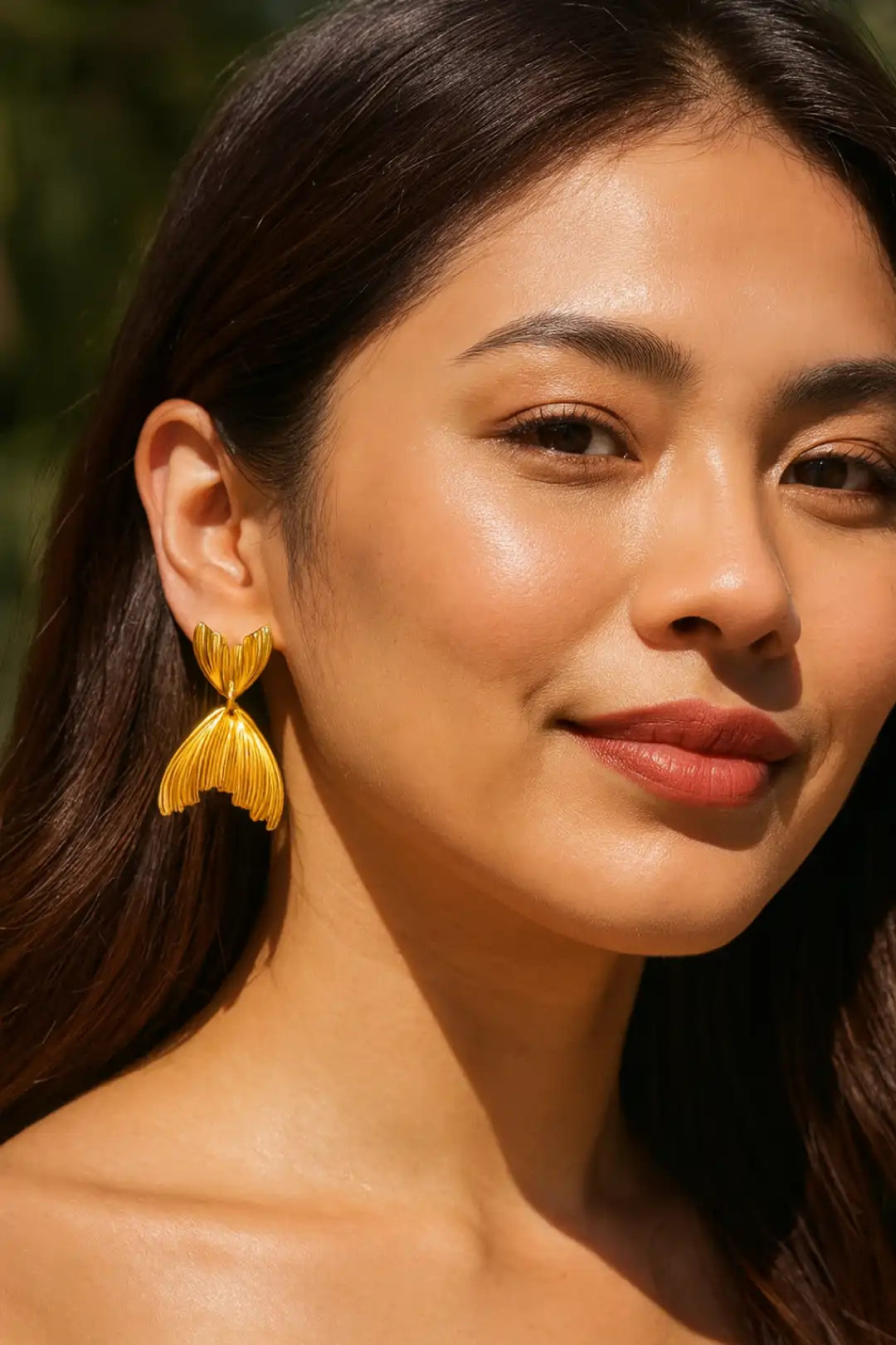 925 Silver Plated Fish Tail CZ Stud Earrings for Women