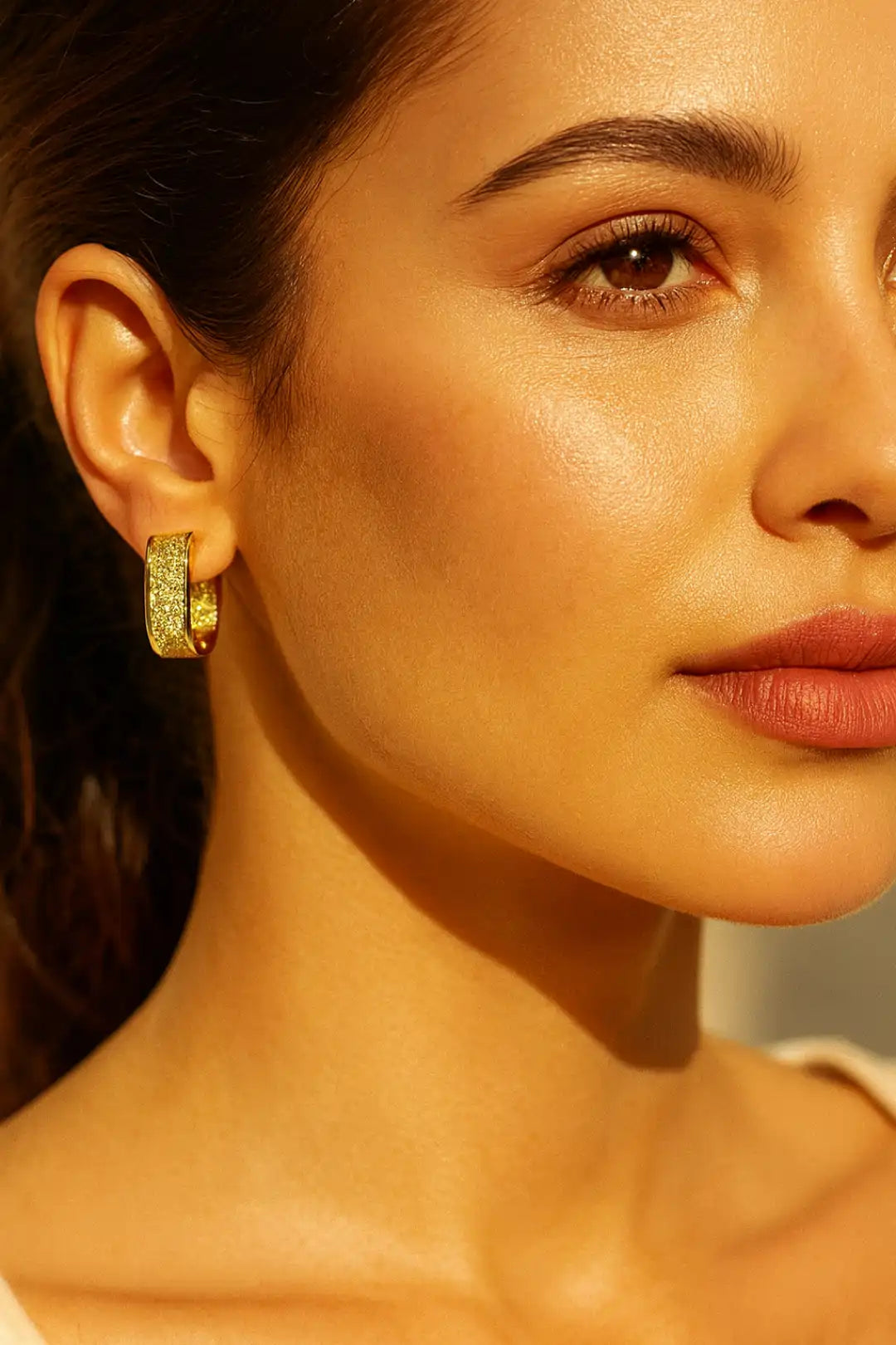 Hip Hop Fashion Paved CZ Hoop Earrings